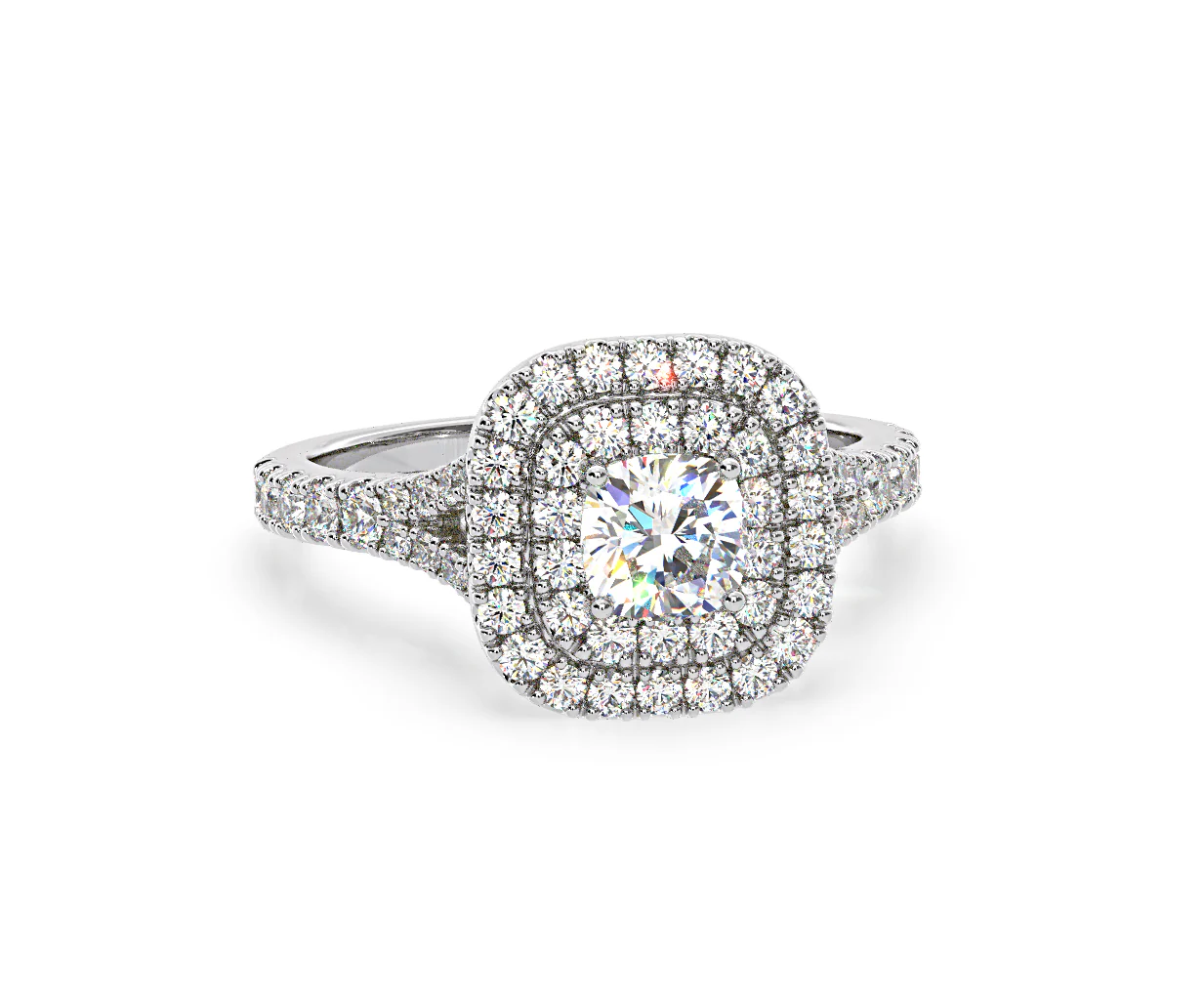 Anastasia Diamond Halo Engagement Ring in Platinum 1.30ct G/SI1 - Image 85