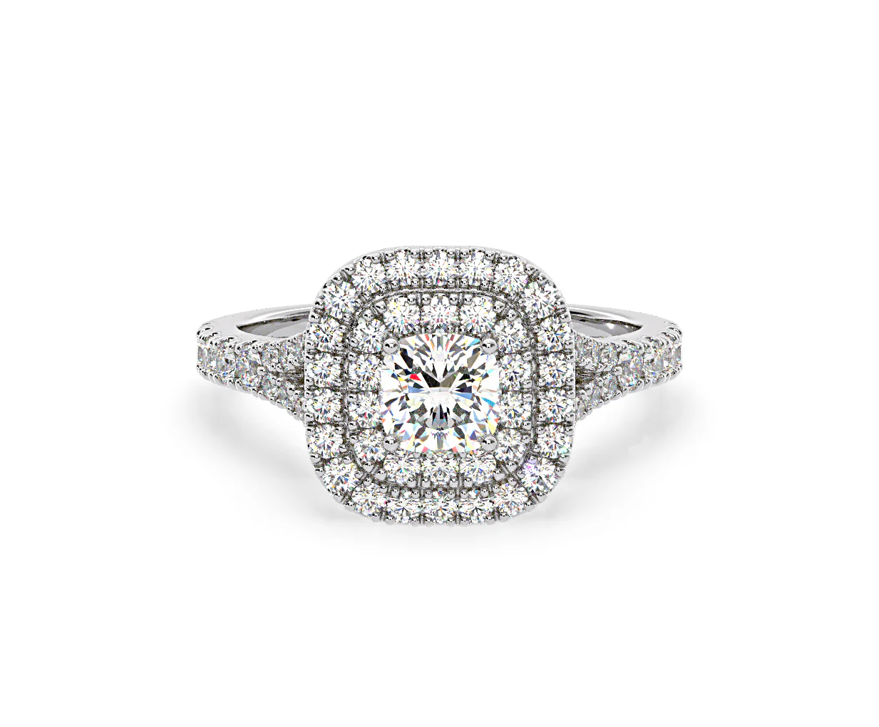 Anastasia Diamond Halo Engagement Ring in Platinum 1.30ct G/SI1 - Image 87