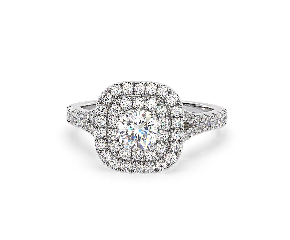 Anastasia Diamond Halo Engagement Ring in Platinum 1.30ct G/SI1 - Image 9