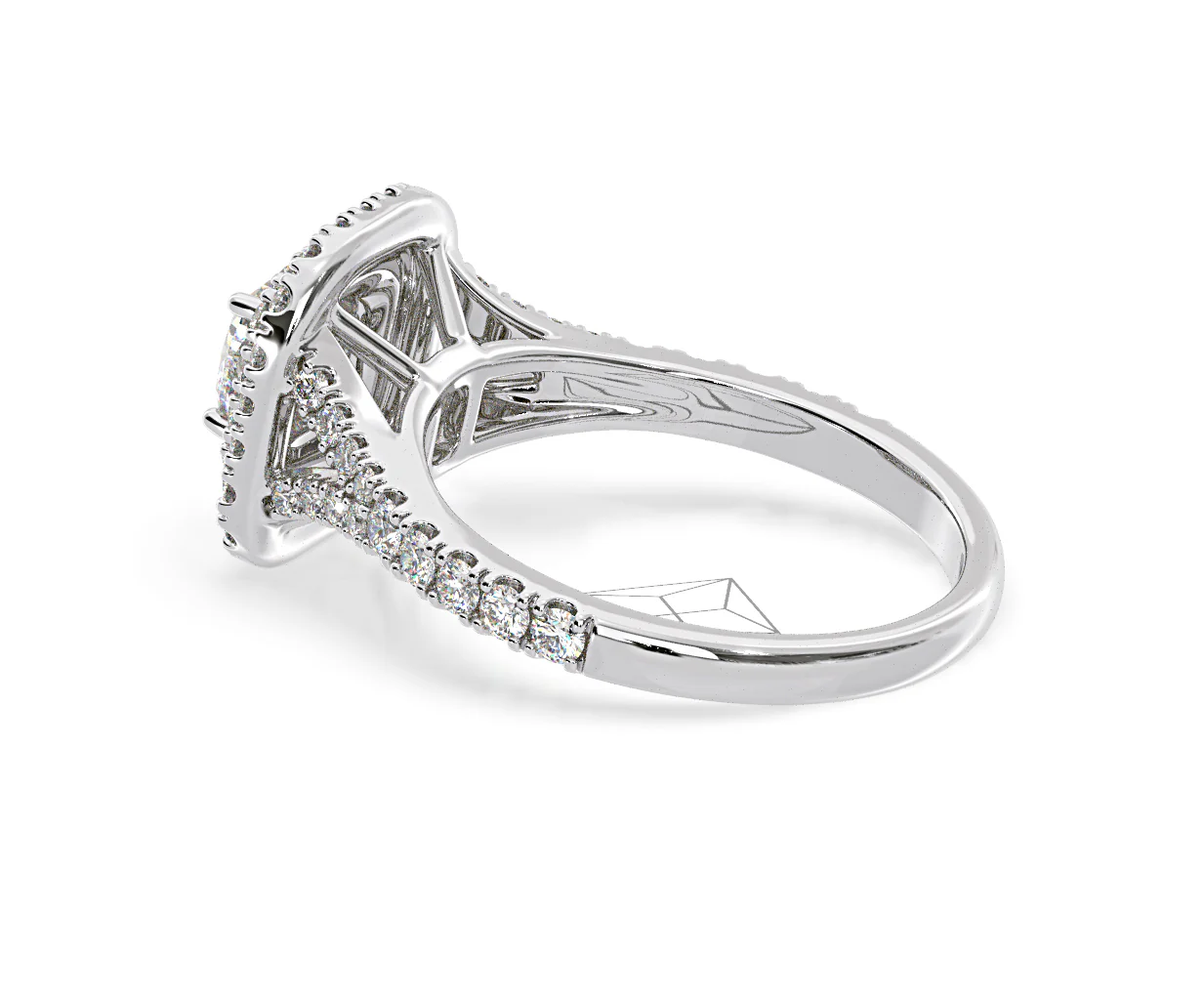 Anastasia Diamond Halo Engagement Ring in Platinum 1.30ct G/VS2 - Image 116