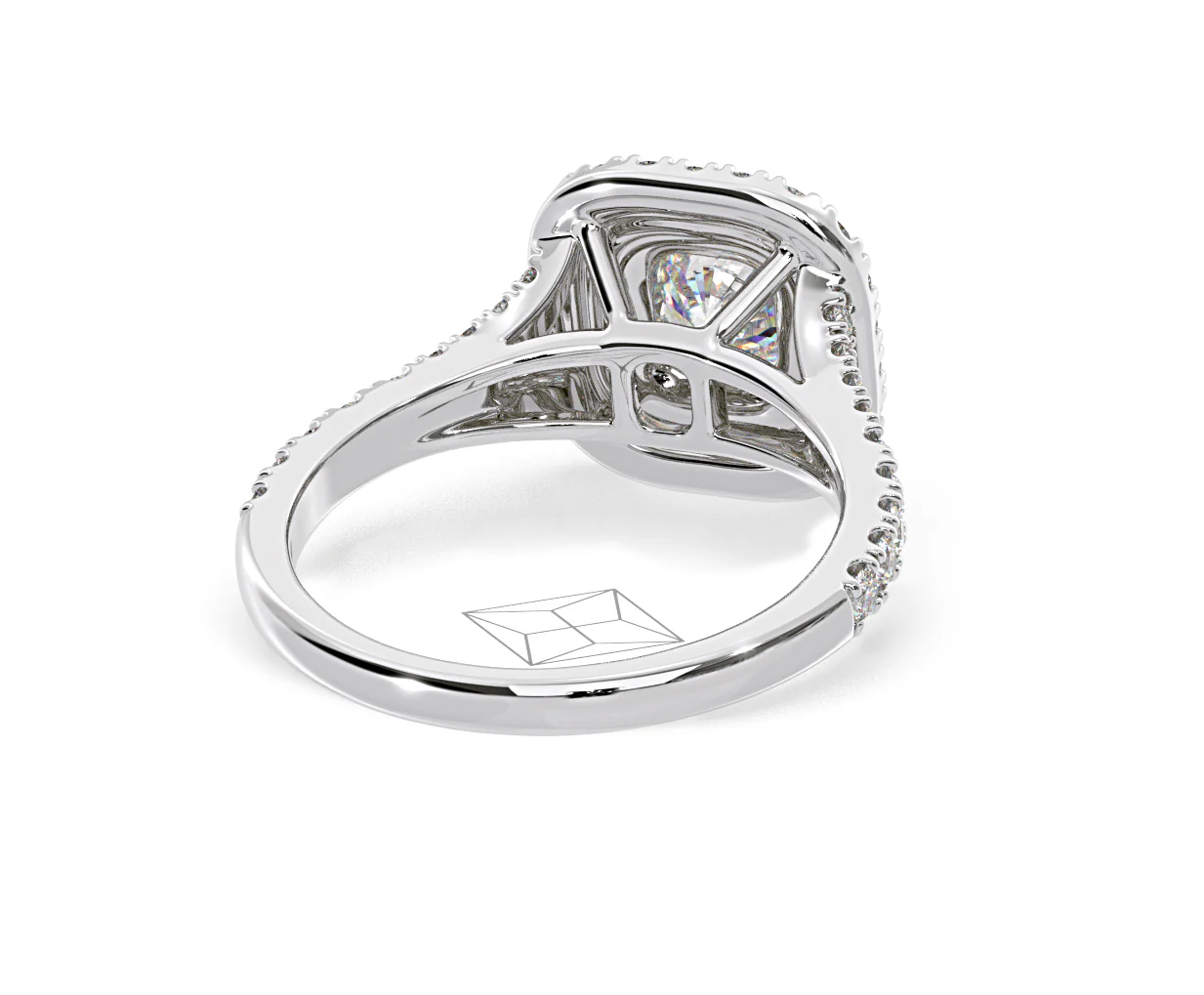 Anastasia Diamond Halo Engagement Ring in Platinum 1.30ct G/VS2 - Image 134