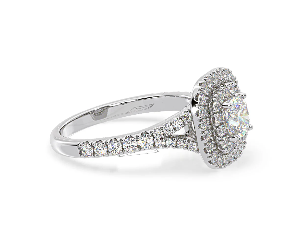 Anastasia Diamond Halo Engagement Ring in Platinum 1.30ct G/VS2 - Image 155