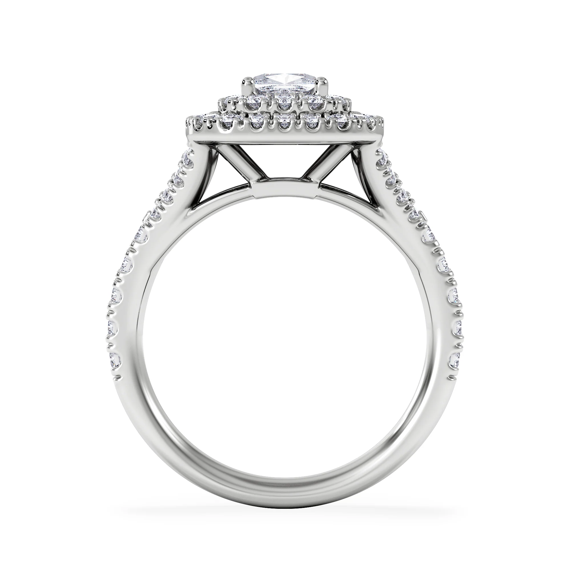 Anastasia GIA Diamond Halo Engagement Ring in Platinum 1.45ct G/VS2 - Image 3