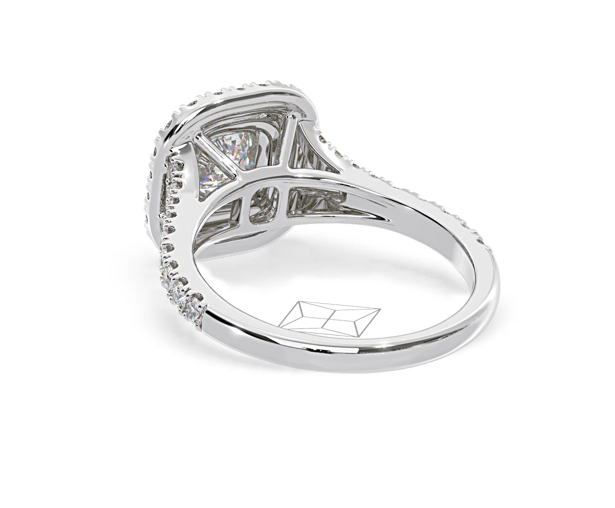 Anastasia Lab Diamond Halo Engagement Ring in Platinum 1.30ct F/VS1 - Image 123