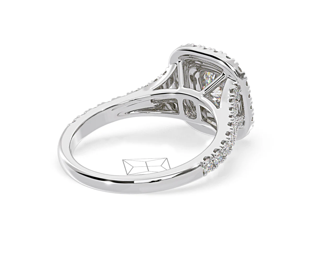 Anastasia Lab Diamond Halo Engagement Ring in Platinum 1.30ct F/VS1 - Image 138