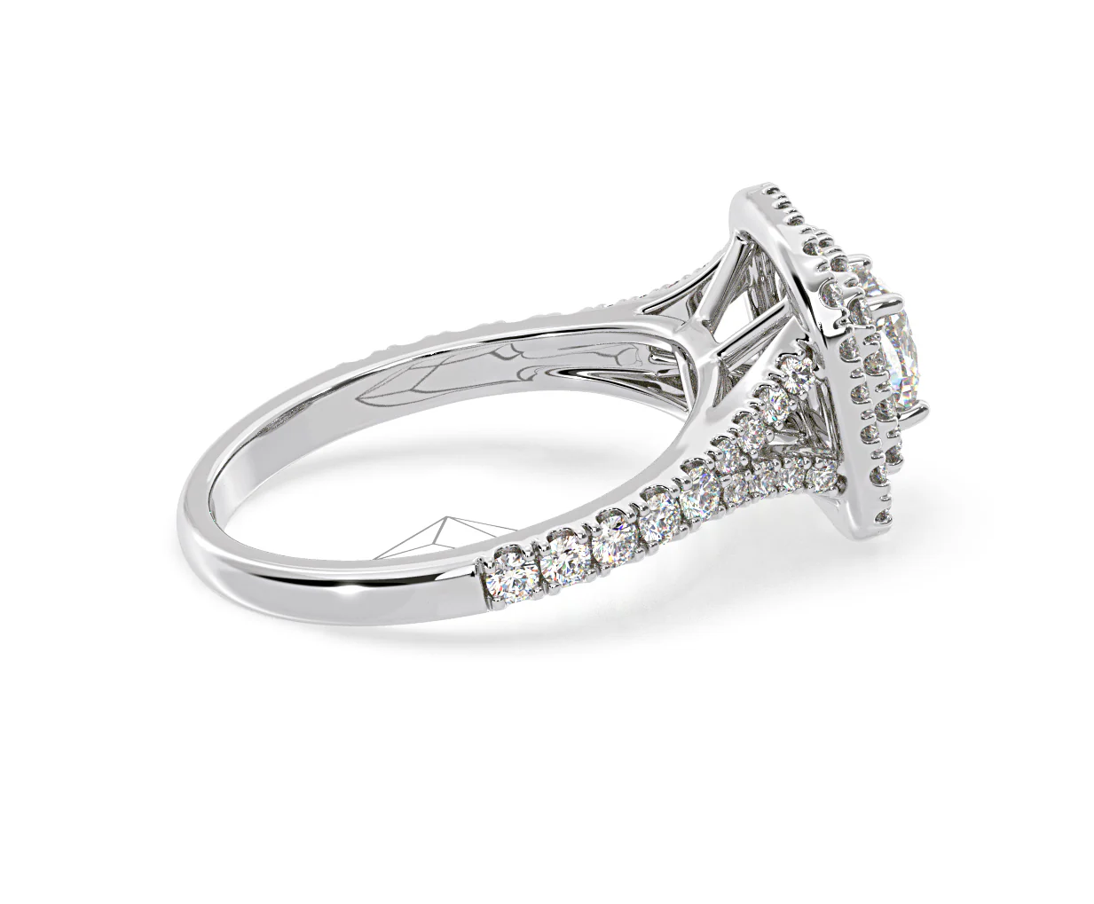 Anastasia Lab Diamond Halo Engagement Ring in Platinum 1.30ct F/VS1 - Image 146