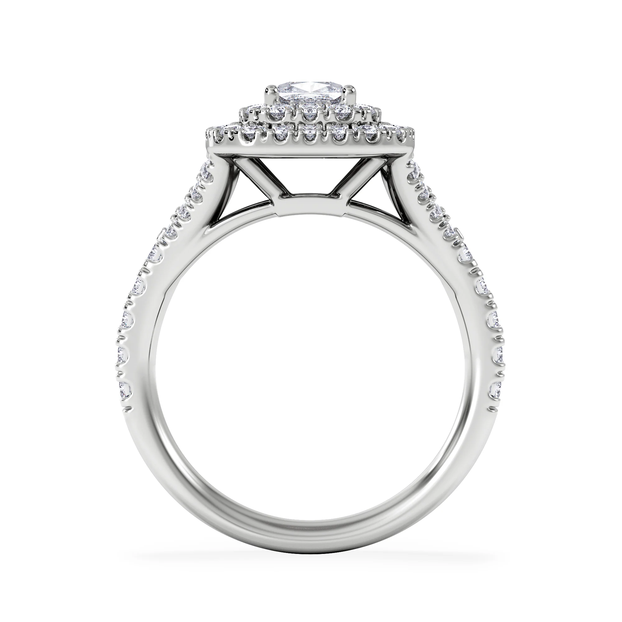Anastasia Lab Diamond Halo Engagement Ring in Platinum 1.30ct F/VS1 - Image 3