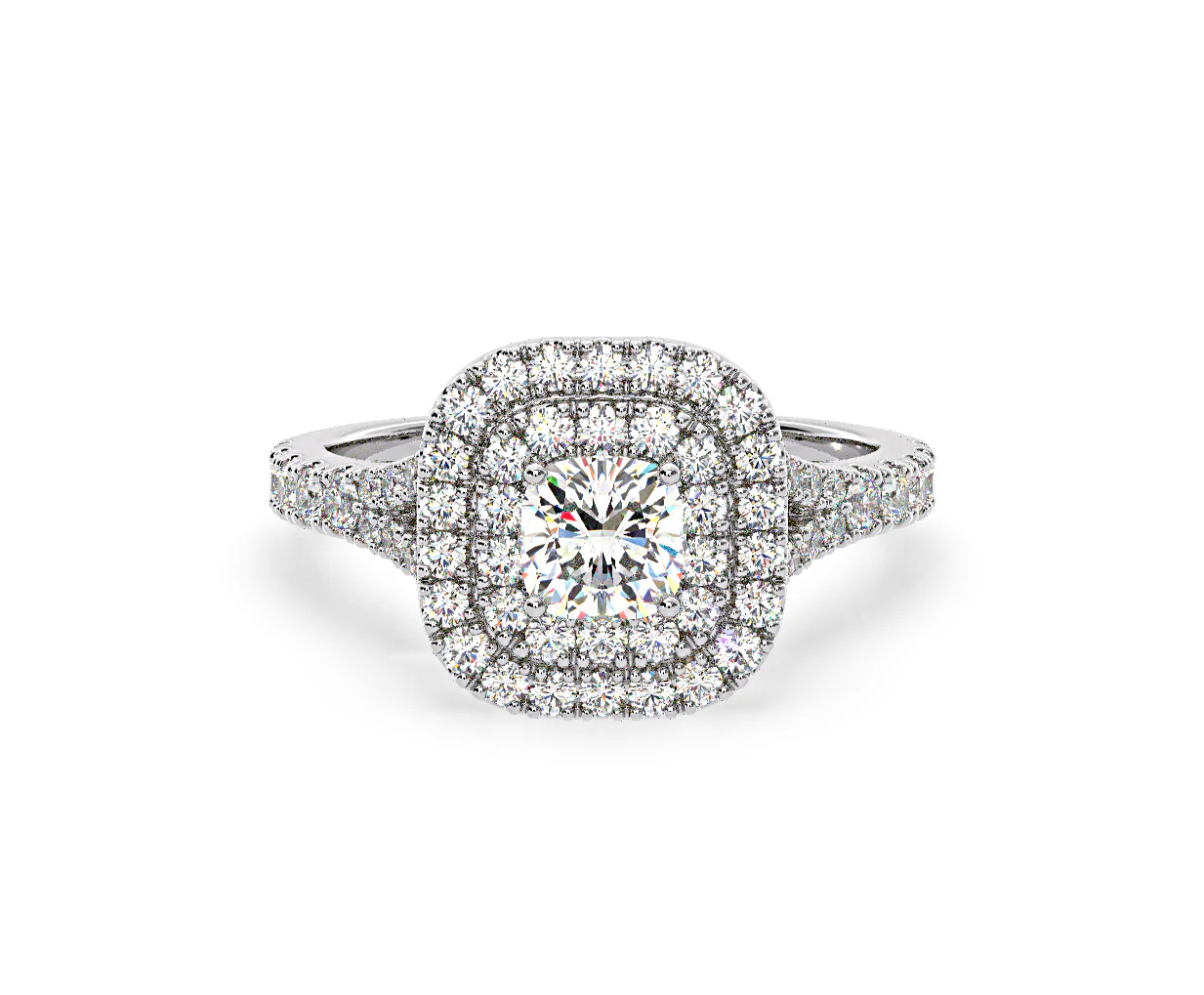 Anastasia Lab Diamond Halo Engagement Ring in Platinum 1.30ct F/VS1 - Image 90