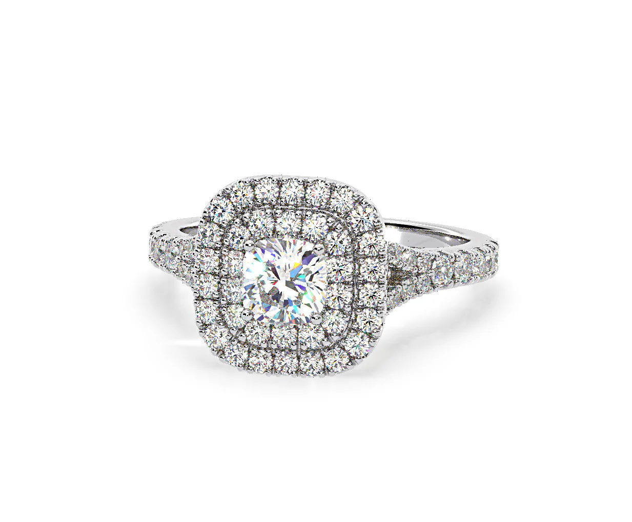 Anastasia Lab Diamond Halo Engagement Ring in Platinum 1.30ct F/VS1 - Image 92