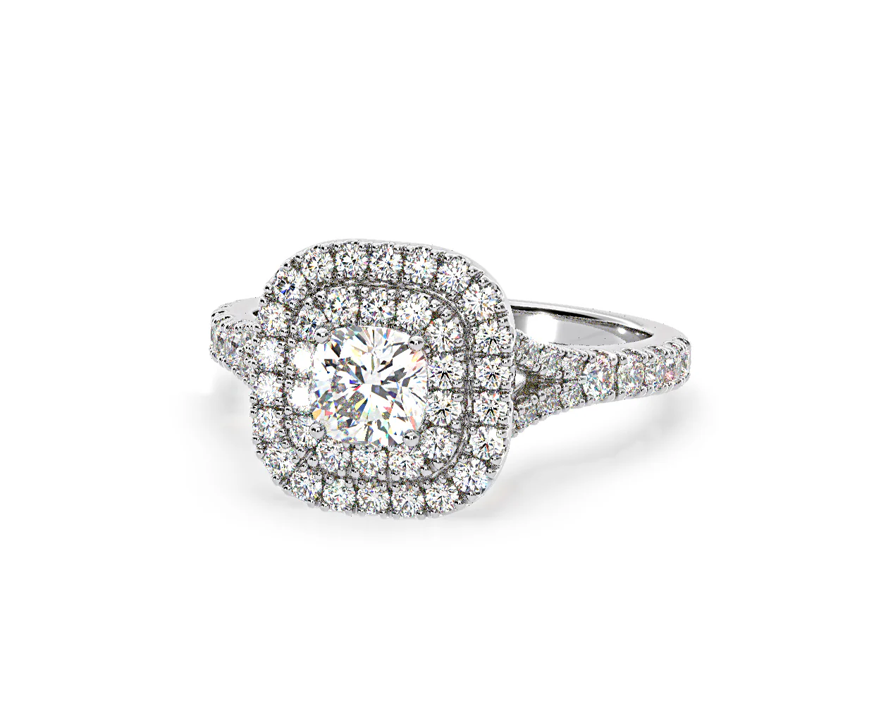 Anastasia Lab Diamond Halo Engagement Ring in Platinum 1.30ct F/VS1 - Image 93
