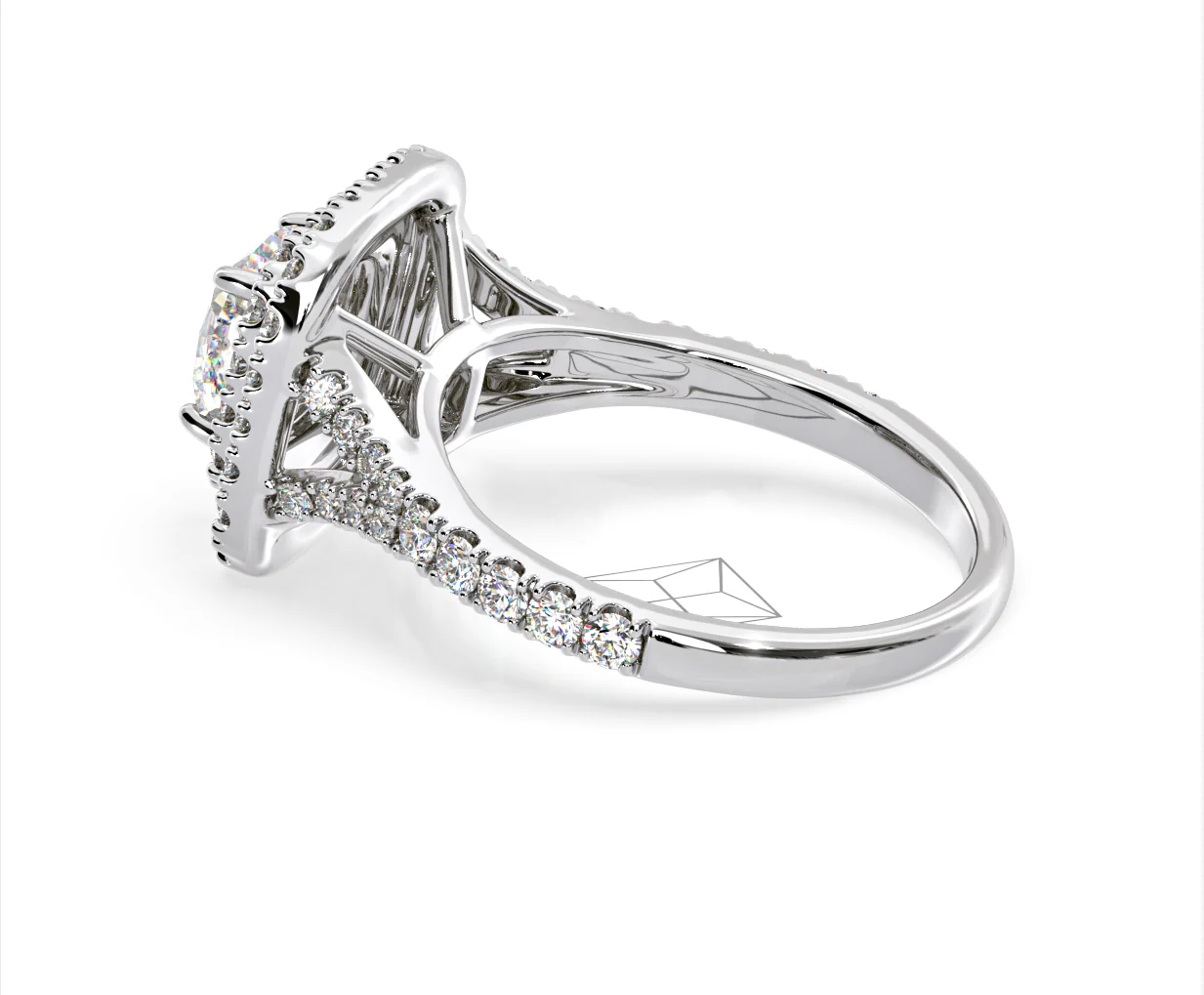 Anastasia Lab Diamond Halo Engagement Ring in Platinum 1.85ct F/VS1 - Image 113