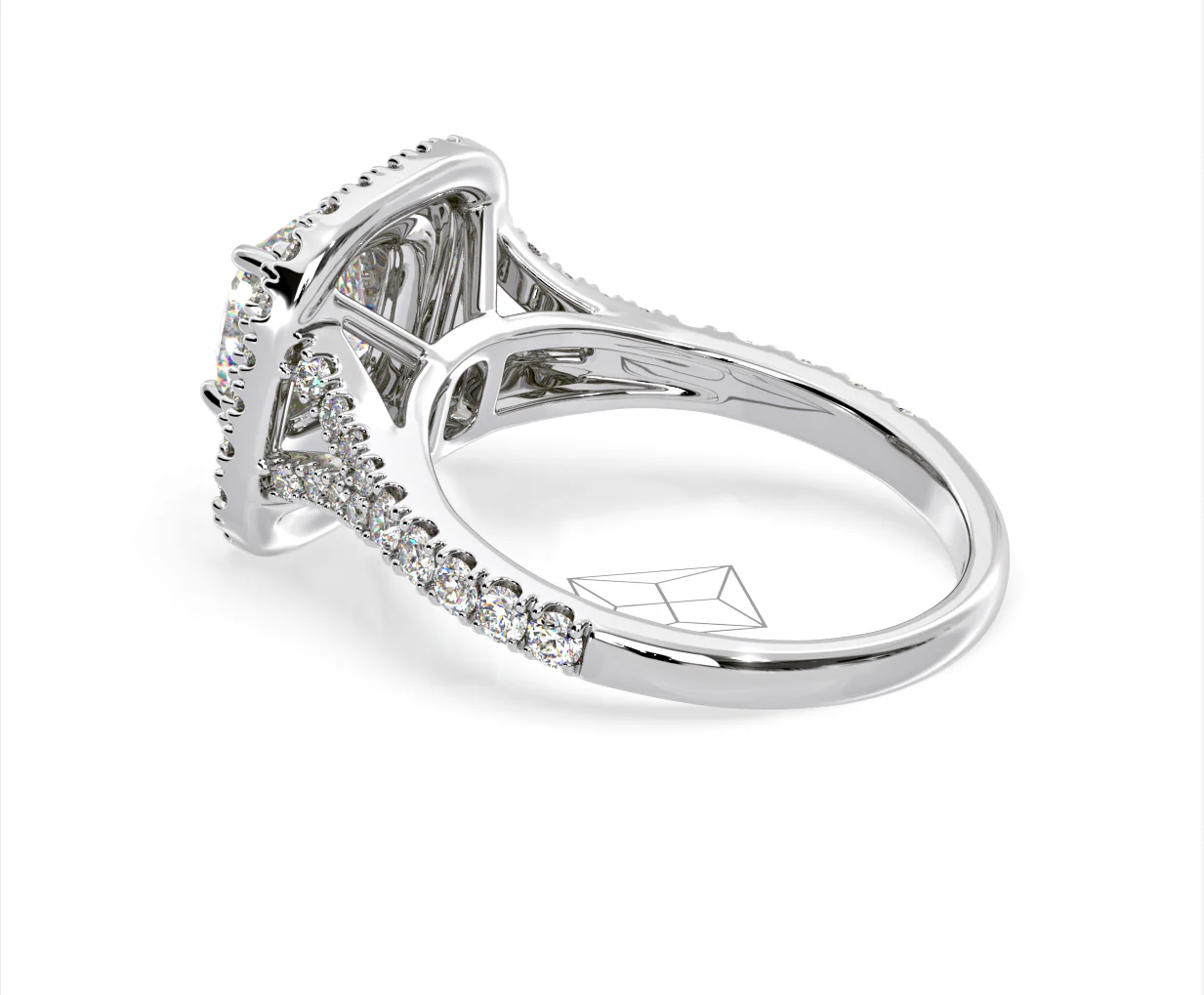 Anastasia Lab Diamond Halo Engagement Ring in Platinum 1.85ct F/VS1 - Image 115
