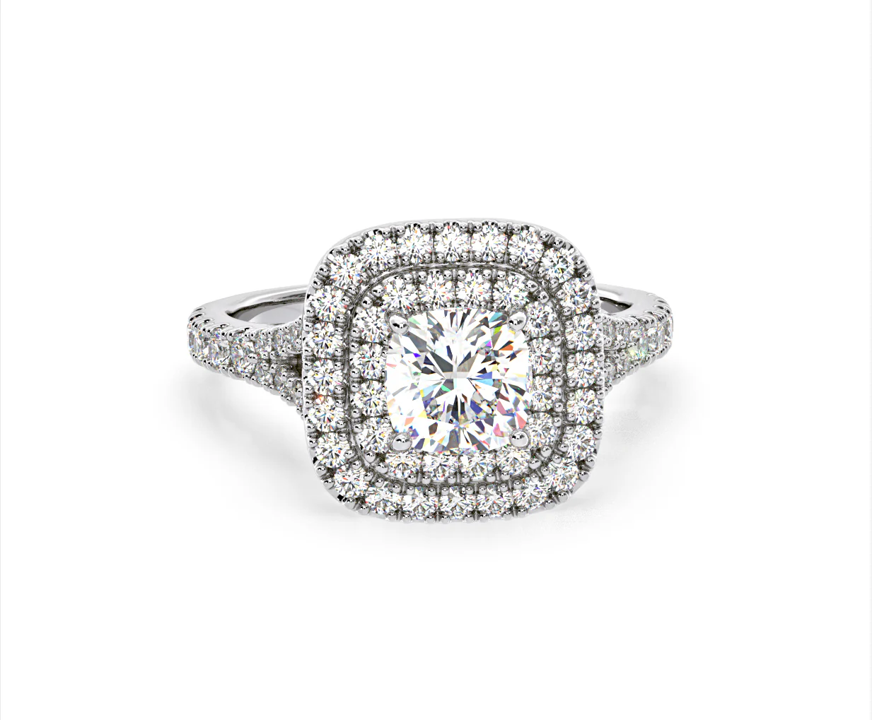 Anastasia Lab Diamond Halo Engagement Ring in Platinum 1.85ct F/VS1 - Image 166