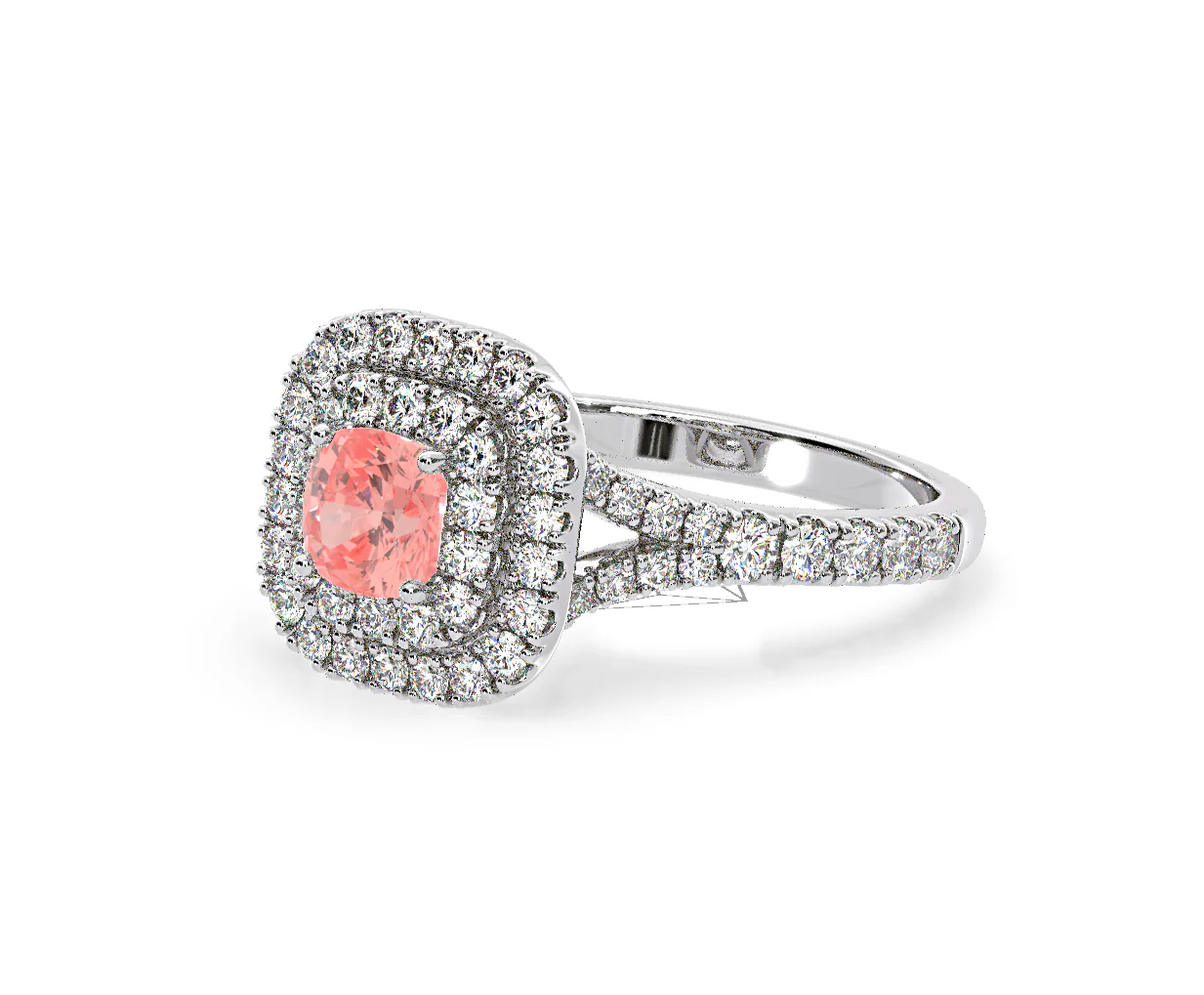 Anastasia Pink Lab Diamond 1.30ct Halo Ring in 18K White Gold - Elara Collection - Image 15