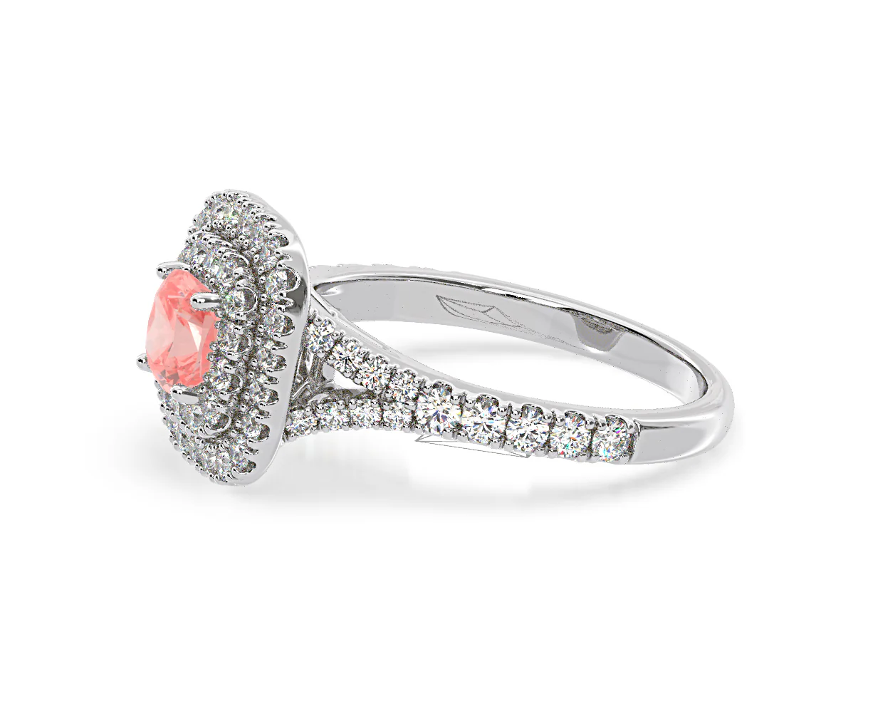 Anastasia Pink Lab Diamond 1.30ct Halo Ring in 18K White Gold - Elara Collection - Image 22