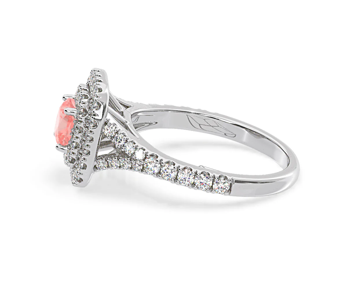 Anastasia Pink Lab Diamond 1.30ct Halo Ring in 18K White Gold - Elara Collection - Image 26