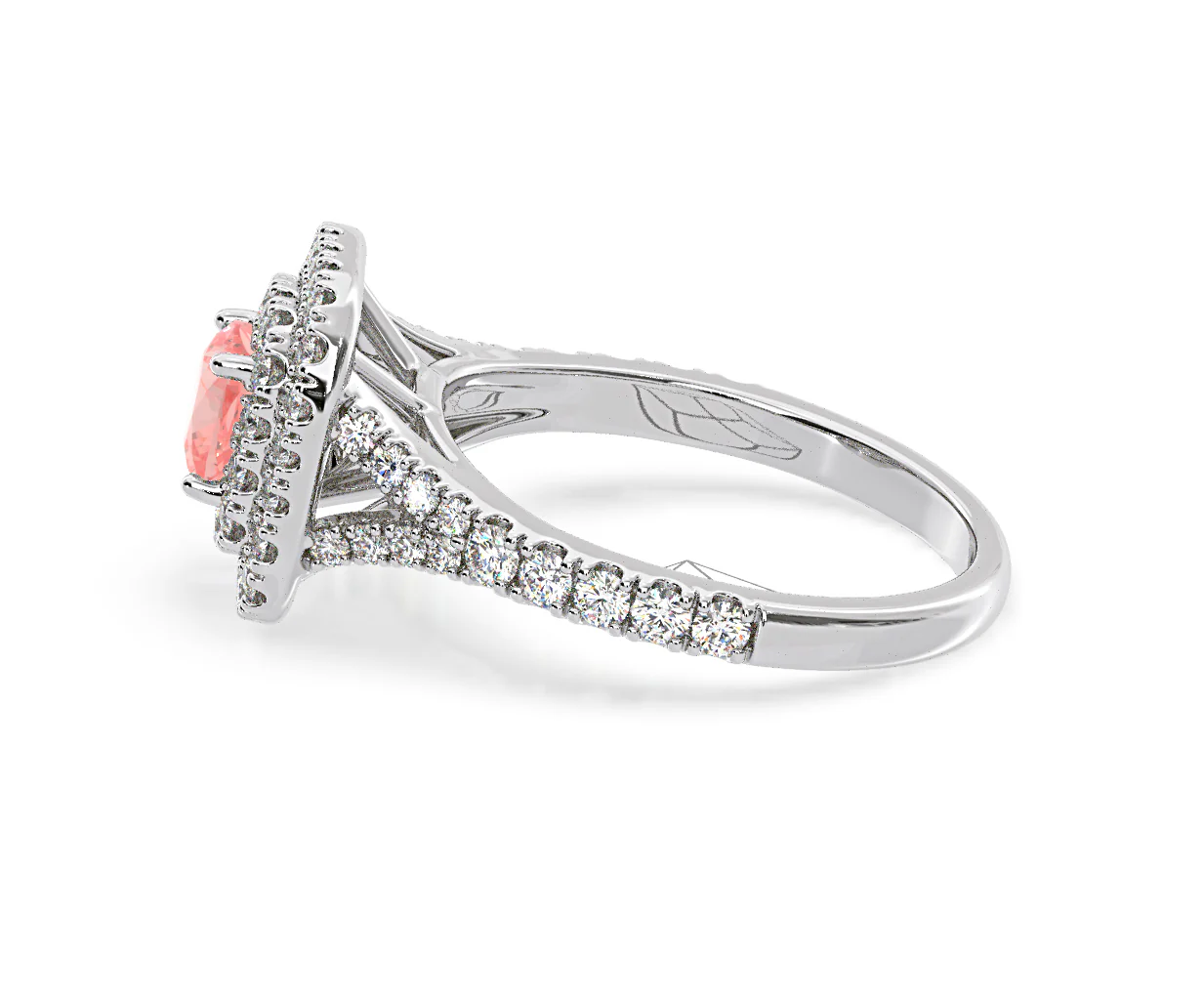 Anastasia Pink Lab Diamond 1.30ct Halo Ring in 18K White Gold - Elara Collection - Image 27