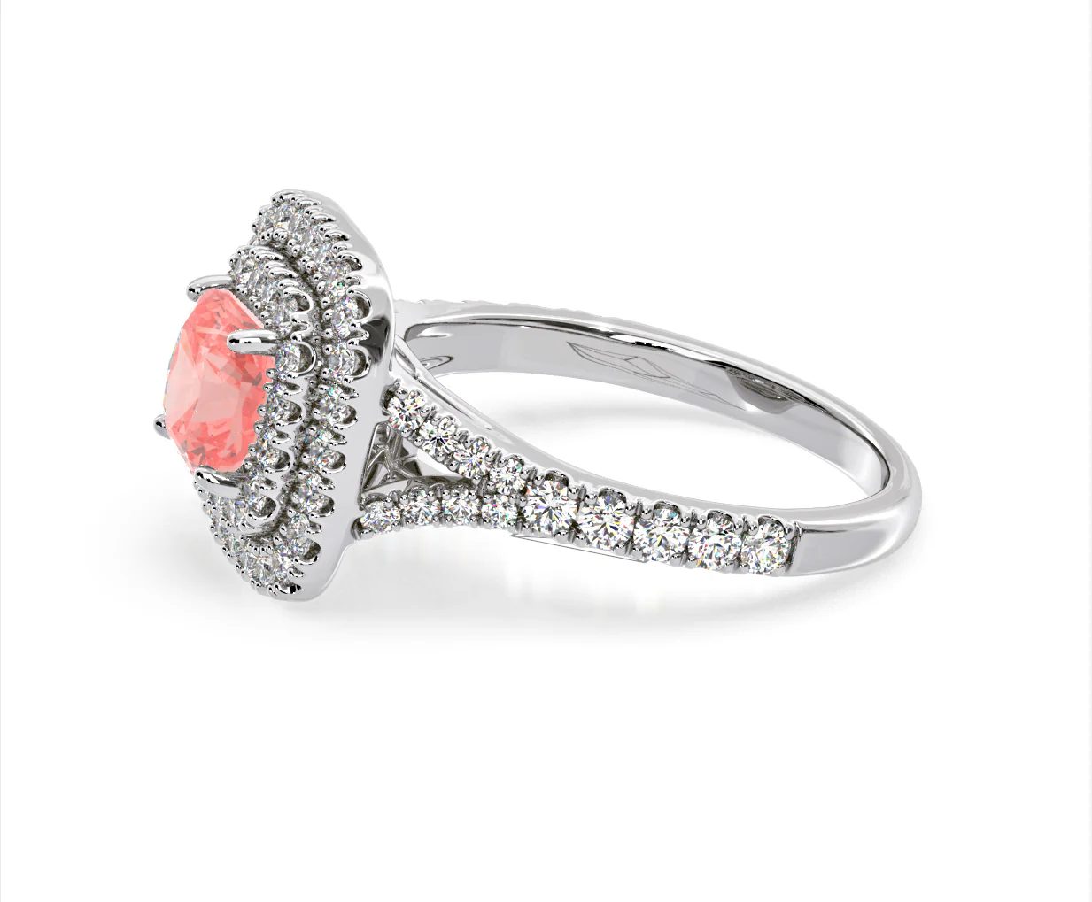 Anastasia Pink Lab Diamond 1.65ct Halo Ring in 18K White Gold - Elara Collection - Image 23