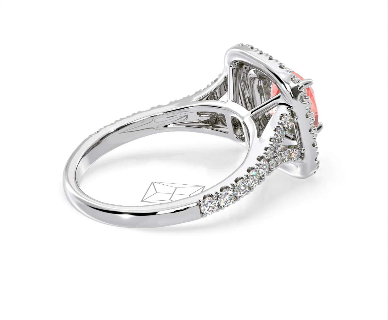Anastasia Pink Lab Diamond 1.65ct Halo Ring in 18K White Gold - Elara Collection - Image 59