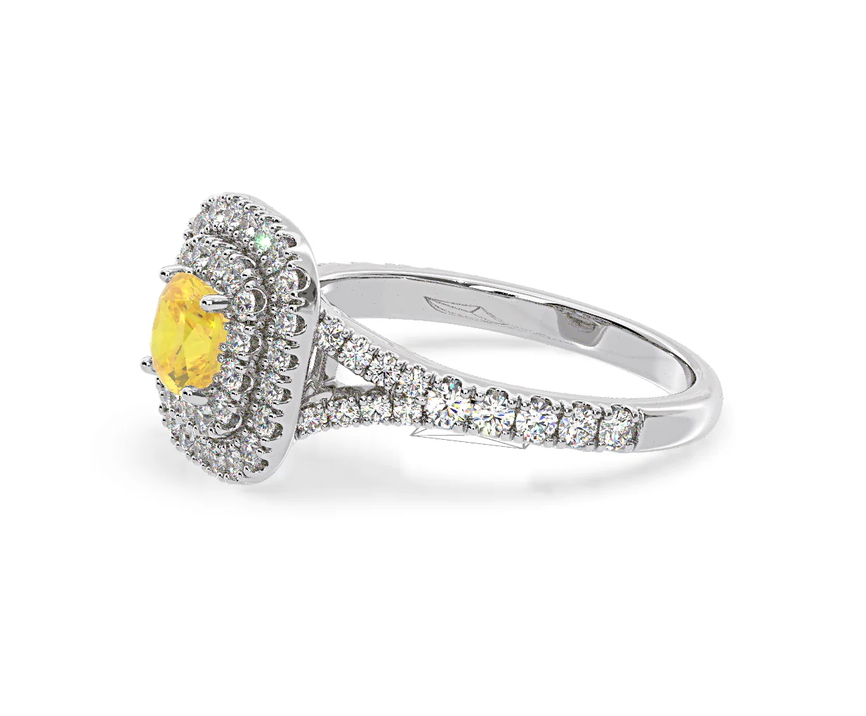 Anastasia Yellow Lab Diamond 1.30ct Halo Ring in 18K White Gold - Elara Collection - Image 22