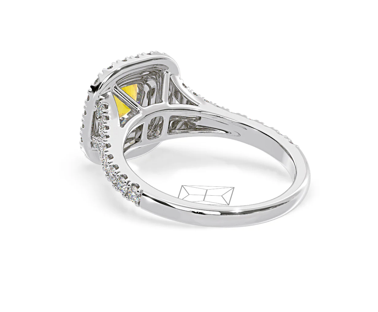 Anastasia Yellow Lab Diamond 1.30ct Halo Ring in 18K White Gold - Elara Collection - Image 39