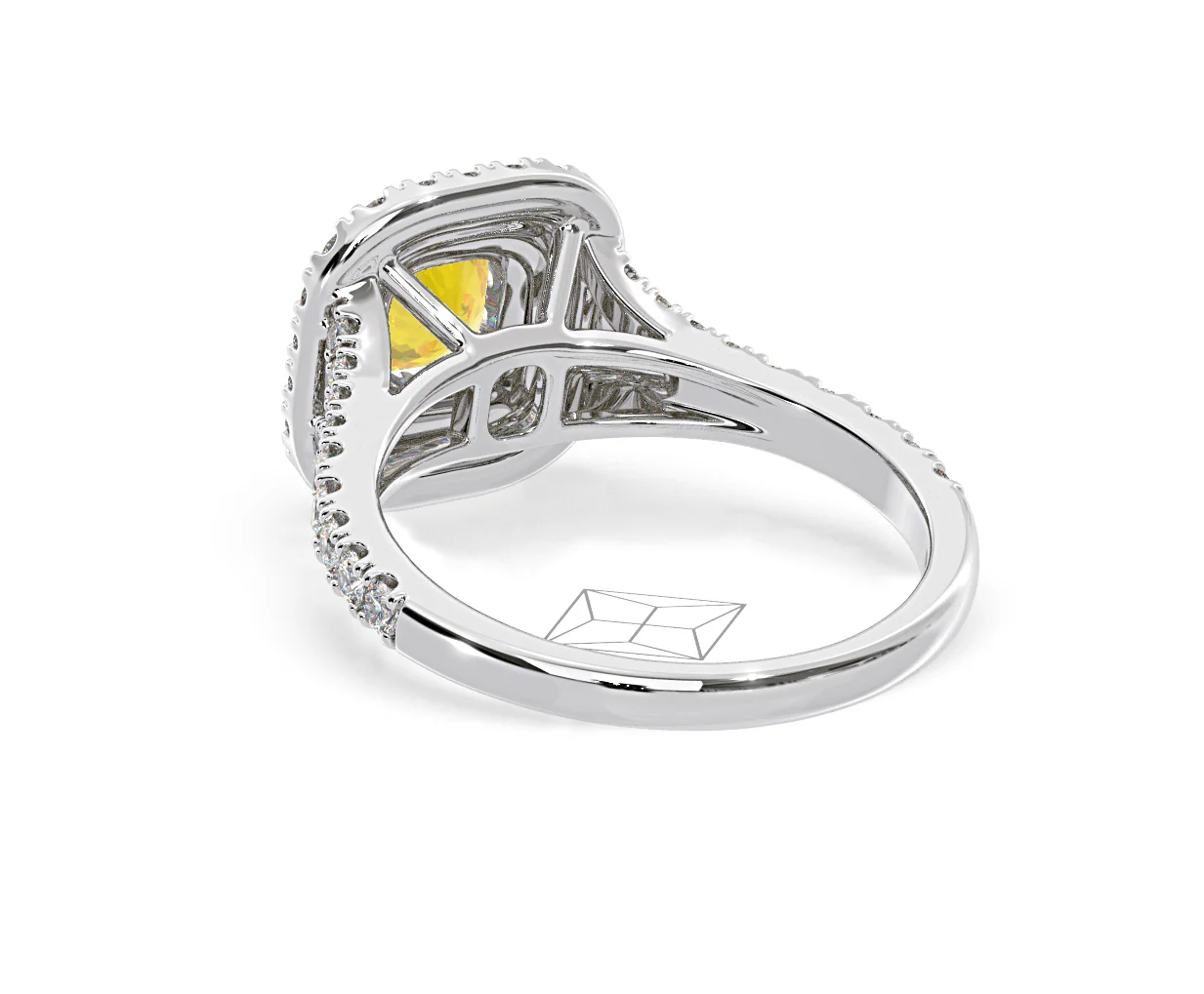 Anastasia Yellow Lab Diamond 1.30ct Halo Ring in 18K White Gold - Elara Collection - Image 41