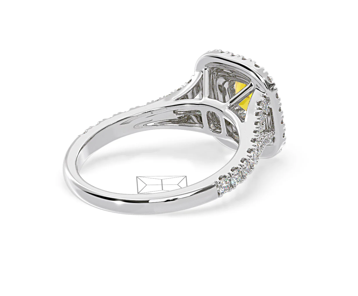 Anastasia Yellow Lab Diamond 1.30ct Halo Ring in 18K White Gold - Elara Collection - Image 57