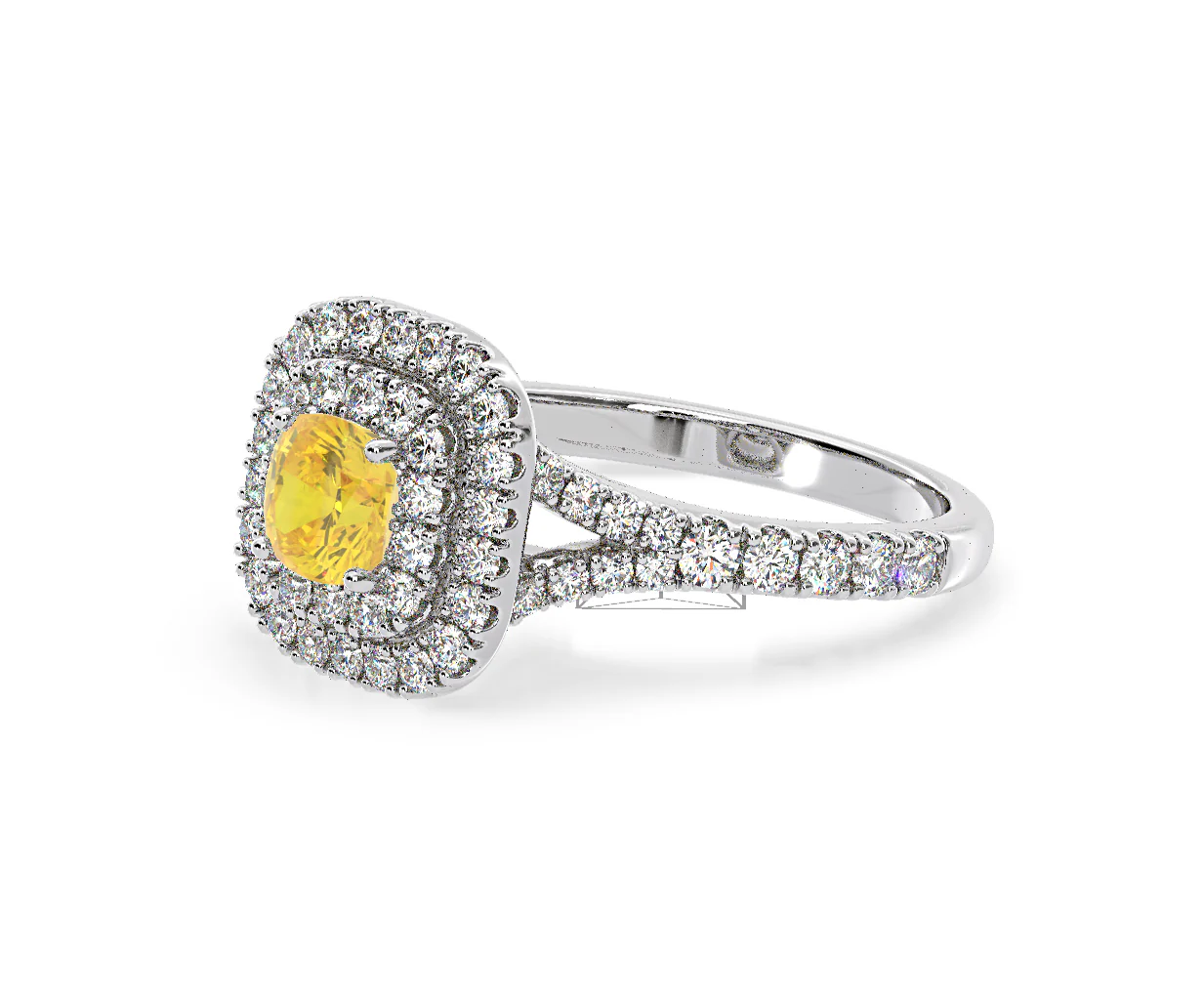 Anastasia Yellow Lab Diamond 1.30ct Halo Ring in Platinum - Elara Collection - Image 20