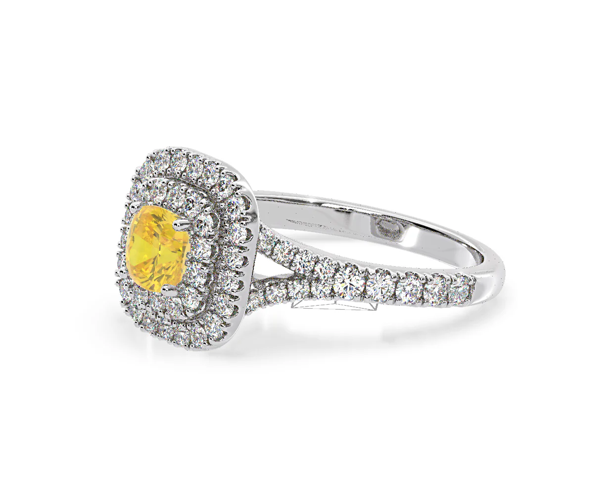 Anastasia Yellow Lab Diamond 1.30ct Halo Ring in Platinum - Elara Collection - Image 21