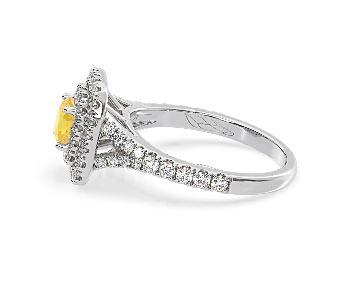 Anastasia Yellow Lab Diamond 1.30ct Halo Ring in Platinum - Elara Collection - Image 29
