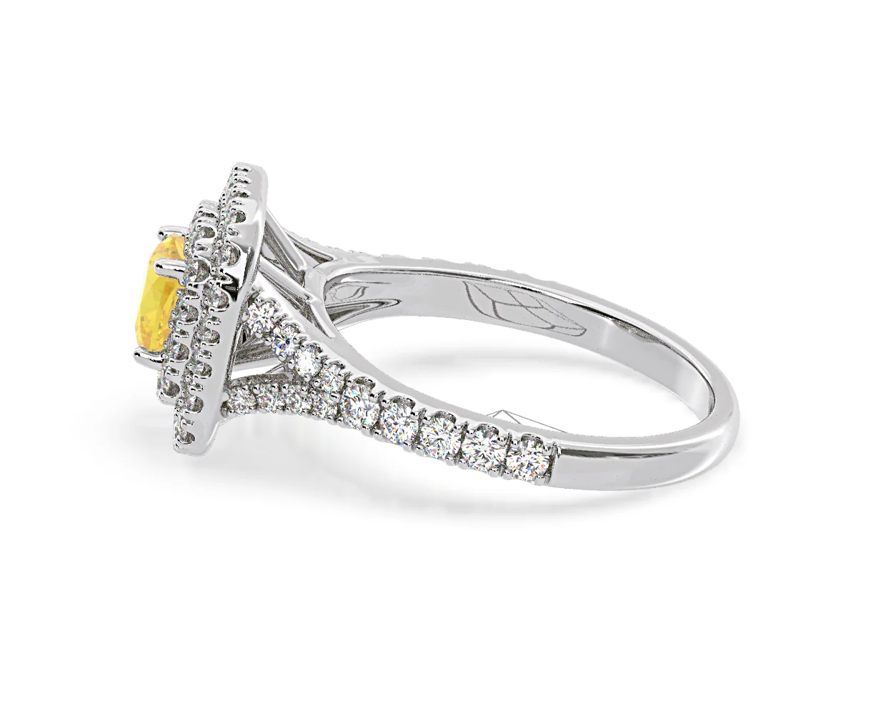 Anastasia Yellow Lab Diamond 1.30ct Halo Ring in Platinum - Elara Collection - Image 30