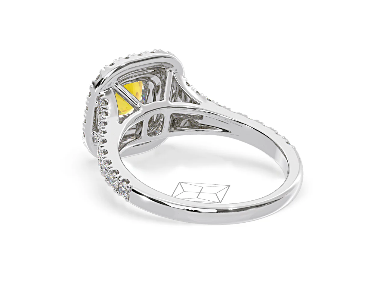 Anastasia Yellow Lab Diamond 1.30ct Halo Ring in Platinum - Elara Collection - Image 42