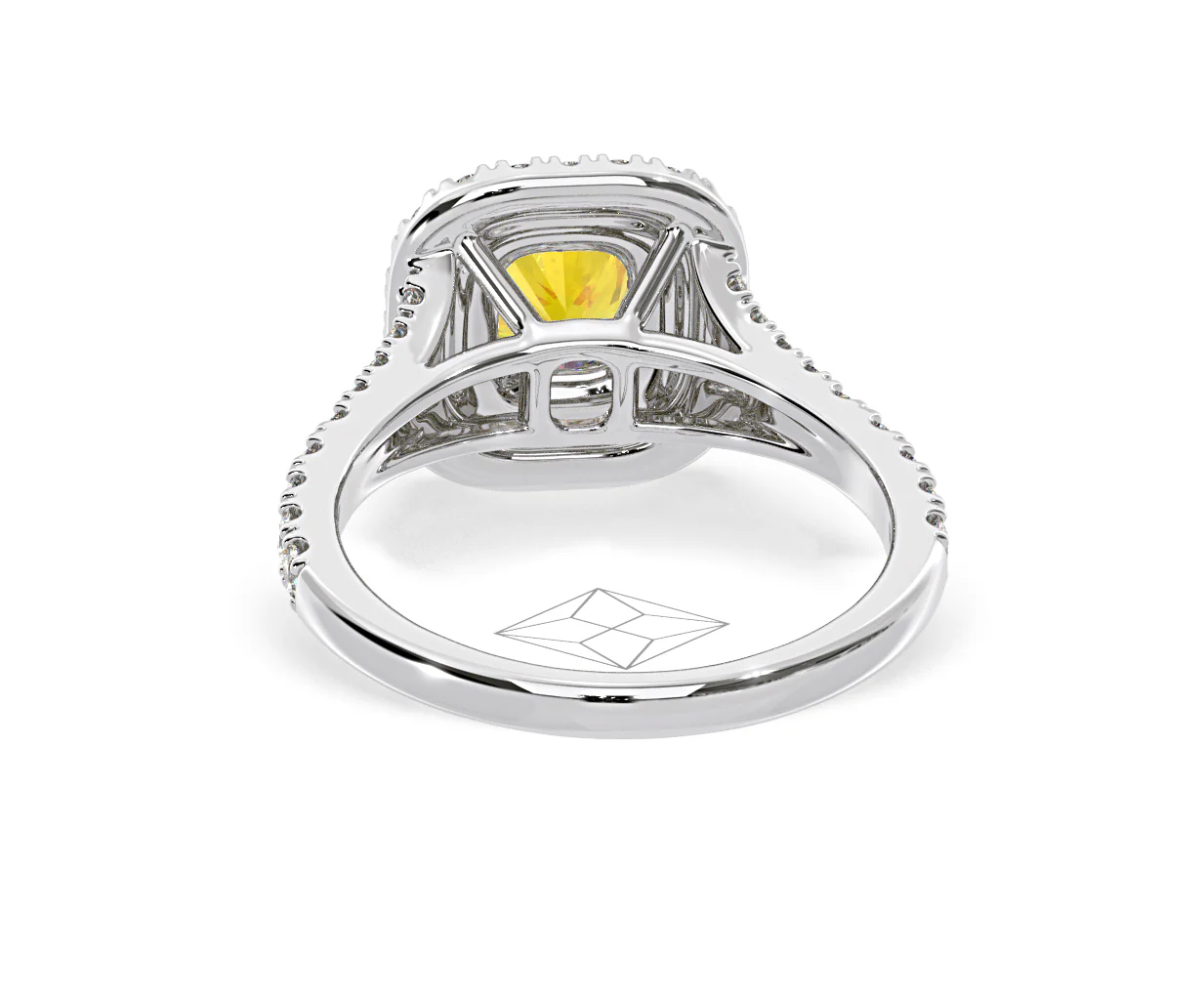 Anastasia Yellow Lab Diamond 1.30ct Halo Ring in Platinum - Elara Collection - Image 48