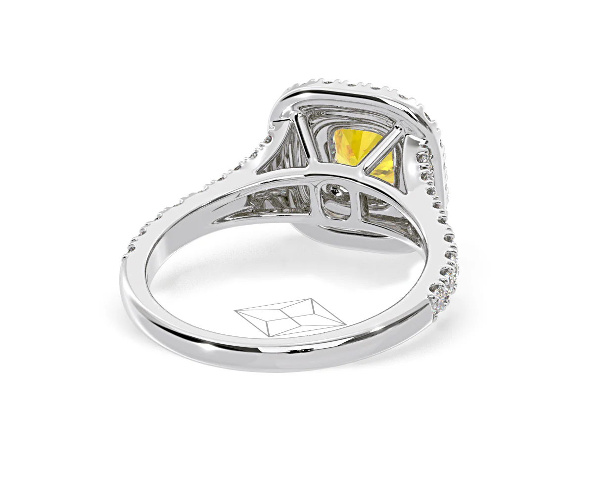 Anastasia Yellow Lab Diamond 1.30ct Halo Ring in Platinum - Elara Collection - Image 54