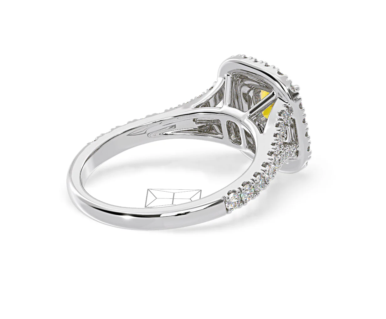Anastasia Yellow Lab Diamond 1.30ct Halo Ring in Platinum - Elara Collection - Image 60