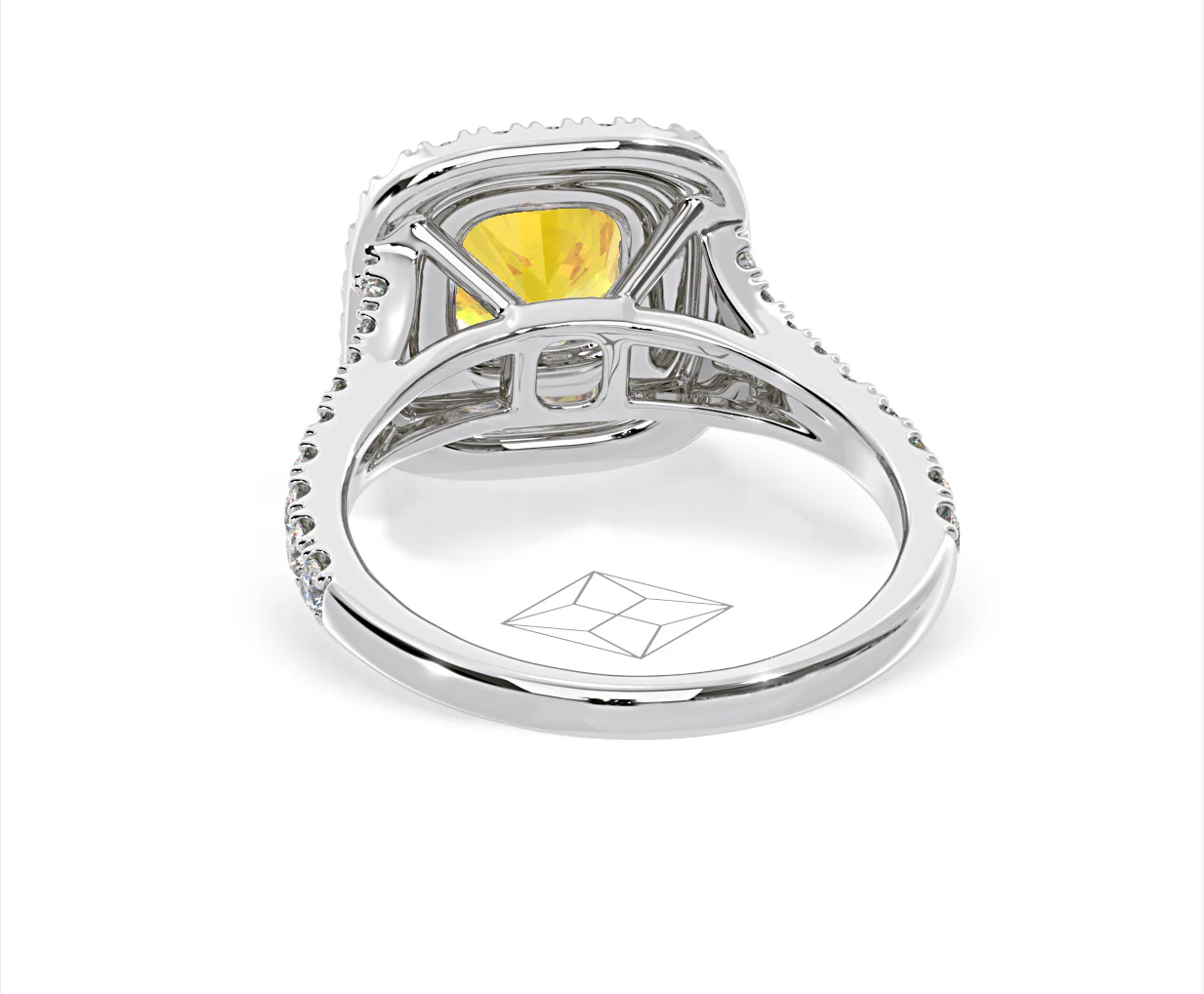 Anastasia Yellow Lab Diamond 1.65ct Halo Ring in 18K White Gold - Elara Collection - Image 47