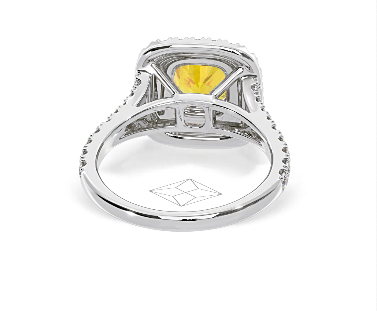 Anastasia Yellow Lab Diamond 1.65ct Halo Ring in 18K White Gold - Elara Collection - Image 51