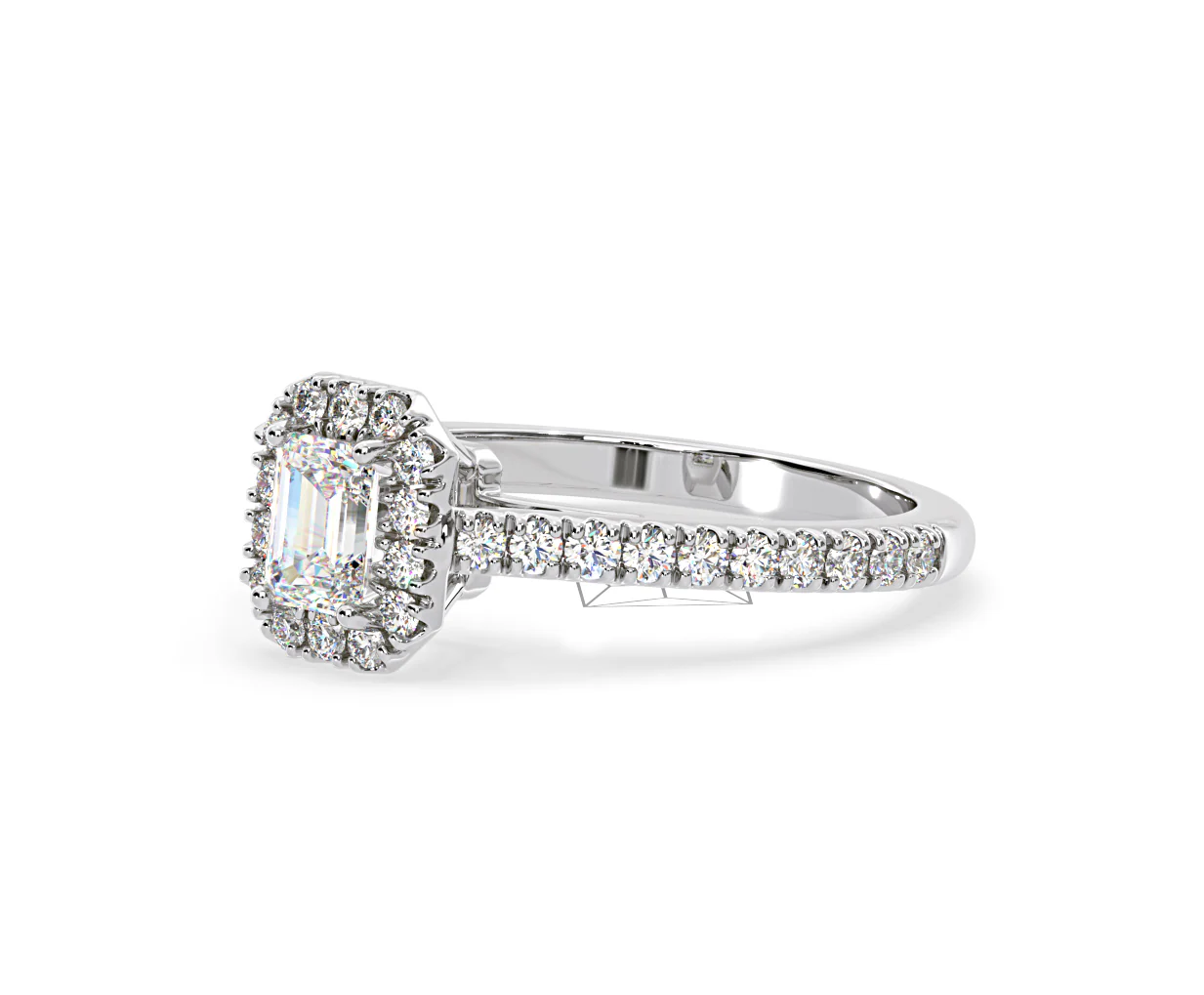 Annabelle Diamond Halo Engagement Ring 18K White Gold 1ct G/VS1 - Image 16