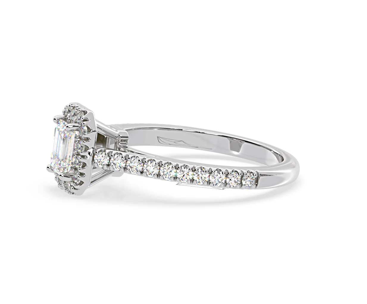 Annabelle Diamond Halo Engagement Ring 18K White Gold 1ct G/VS1 - Image 22