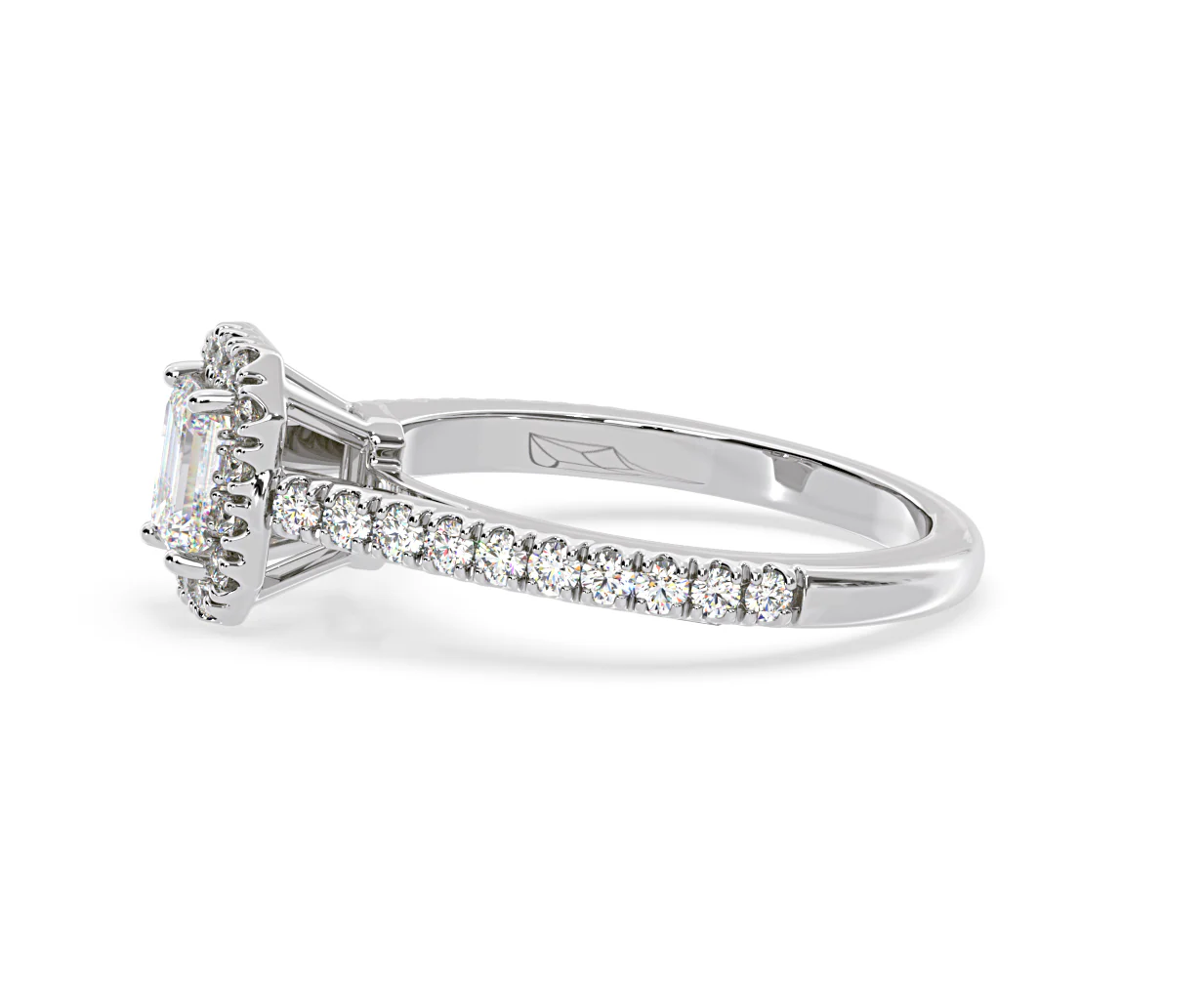 Annabelle Diamond Halo Engagement Ring 18K White Gold 1ct G/VS1 - Image 24