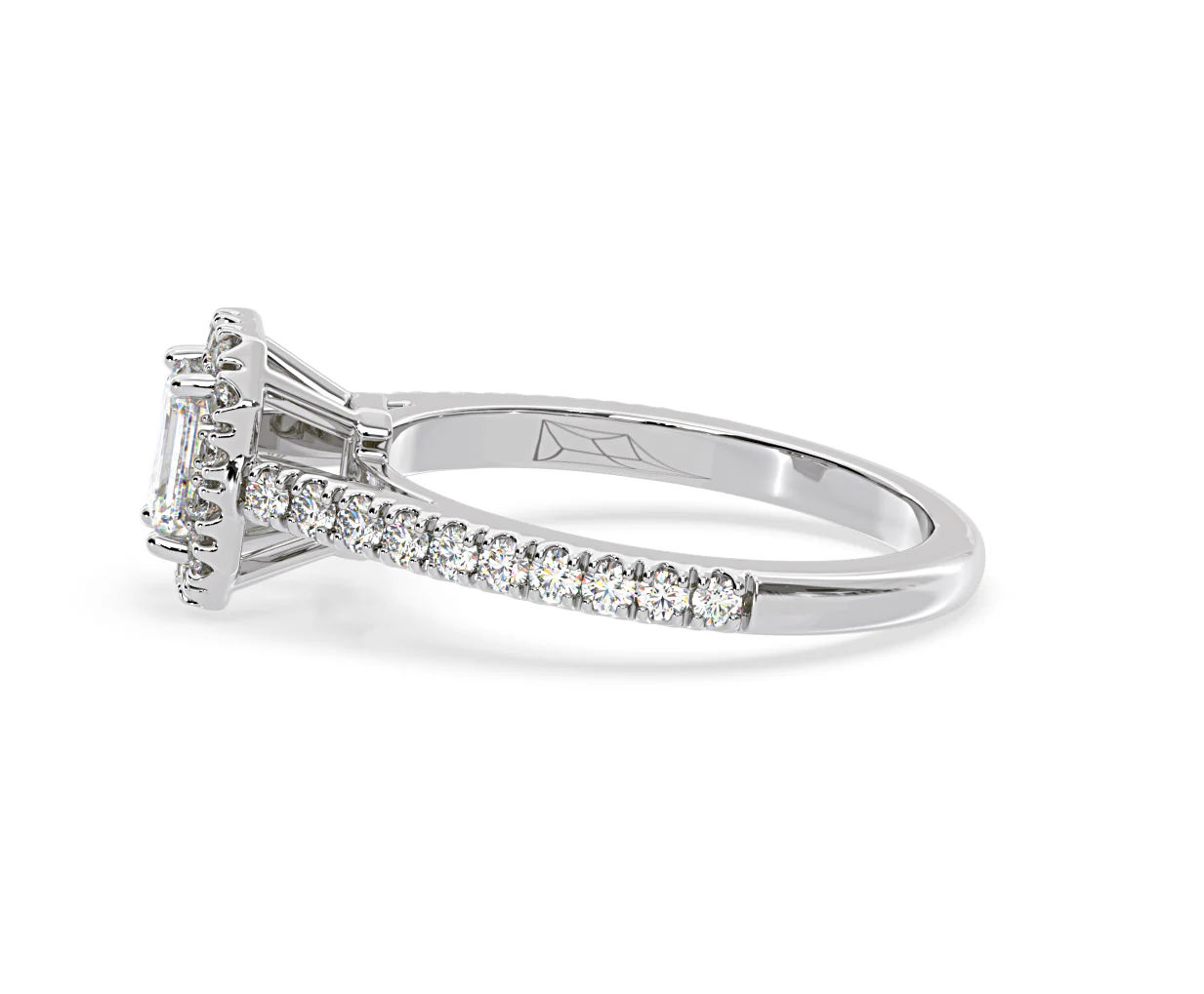 Annabelle Diamond Halo Engagement Ring 18K White Gold 1ct G/VS1 - Image 26