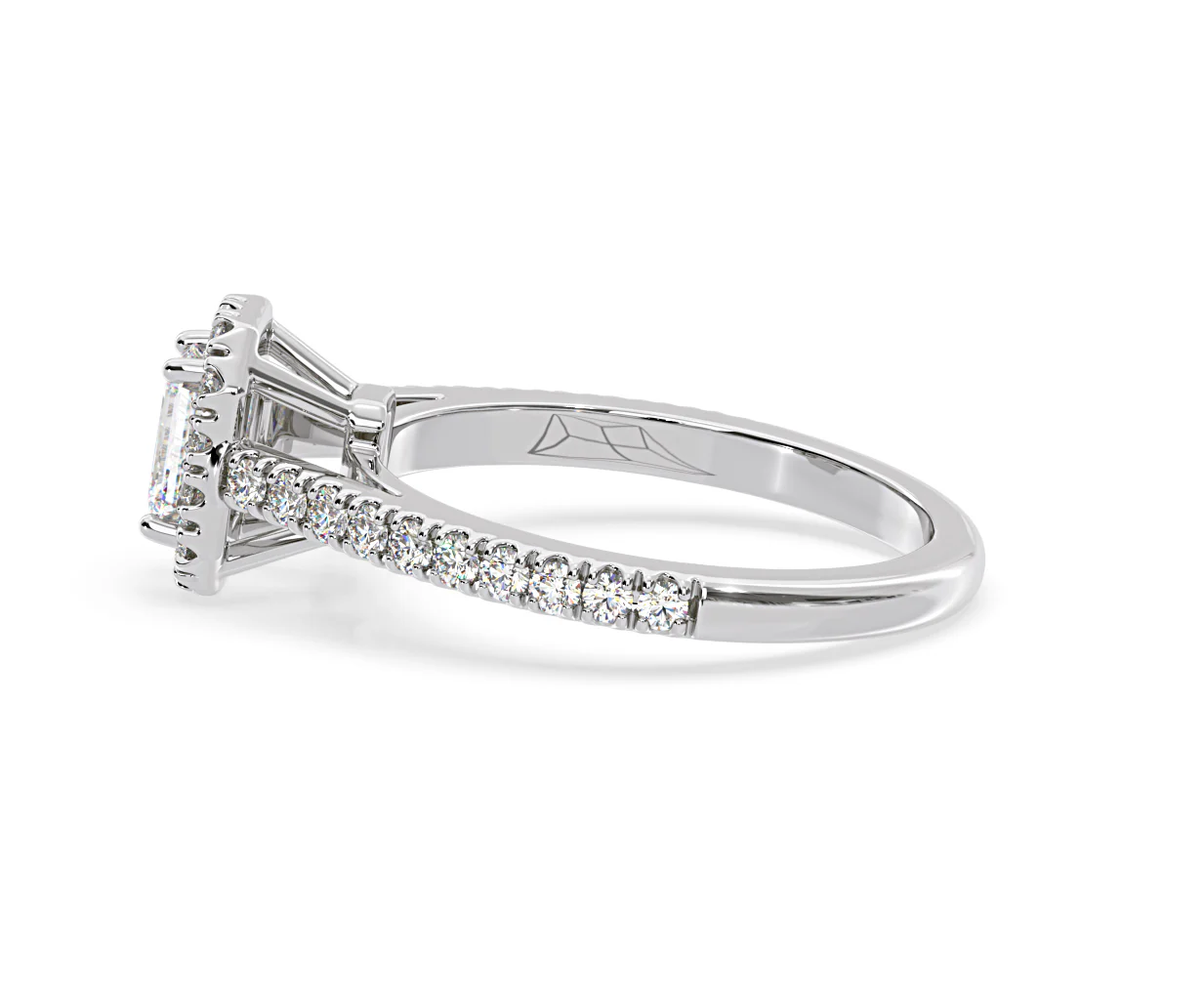 Annabelle Diamond Halo Engagement Ring 18K White Gold 1ct G/VS1 - Image 28