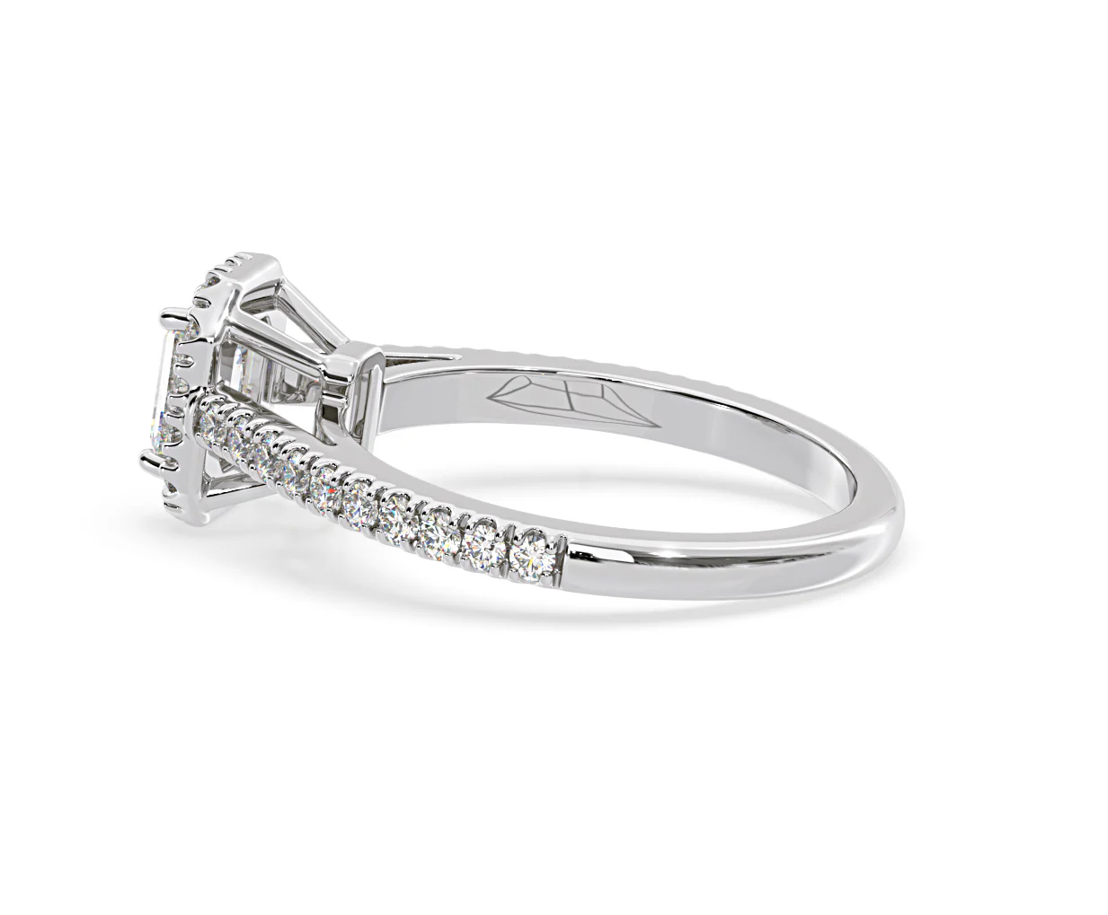 Annabelle Diamond Halo Engagement Ring 18K White Gold 1ct G/VS1 - Image 31