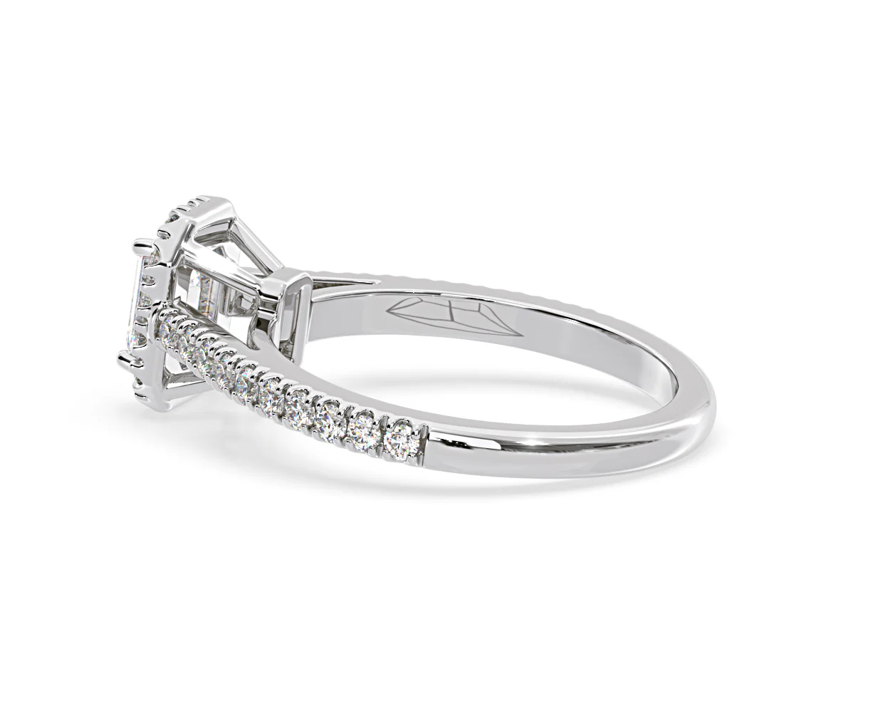 Annabelle Diamond Halo Engagement Ring 18K White Gold 1ct G/VS1 - Image 32