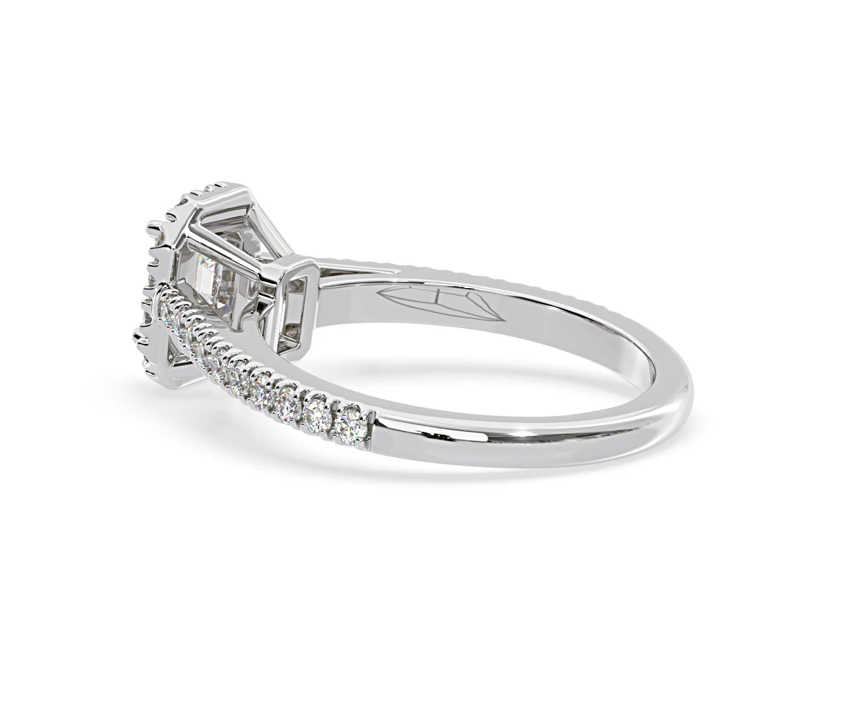 Annabelle Diamond Halo Engagement Ring 18K White Gold 1ct G/VS1 - Image 34