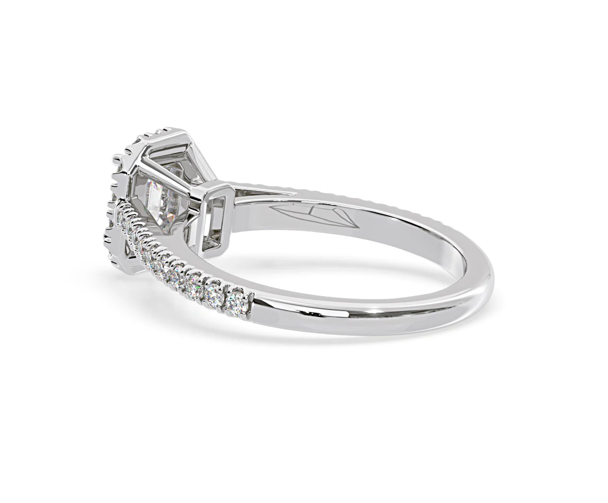 Annabelle Diamond Halo Engagement Ring 18K White Gold 1ct G/VS1 - Image 35