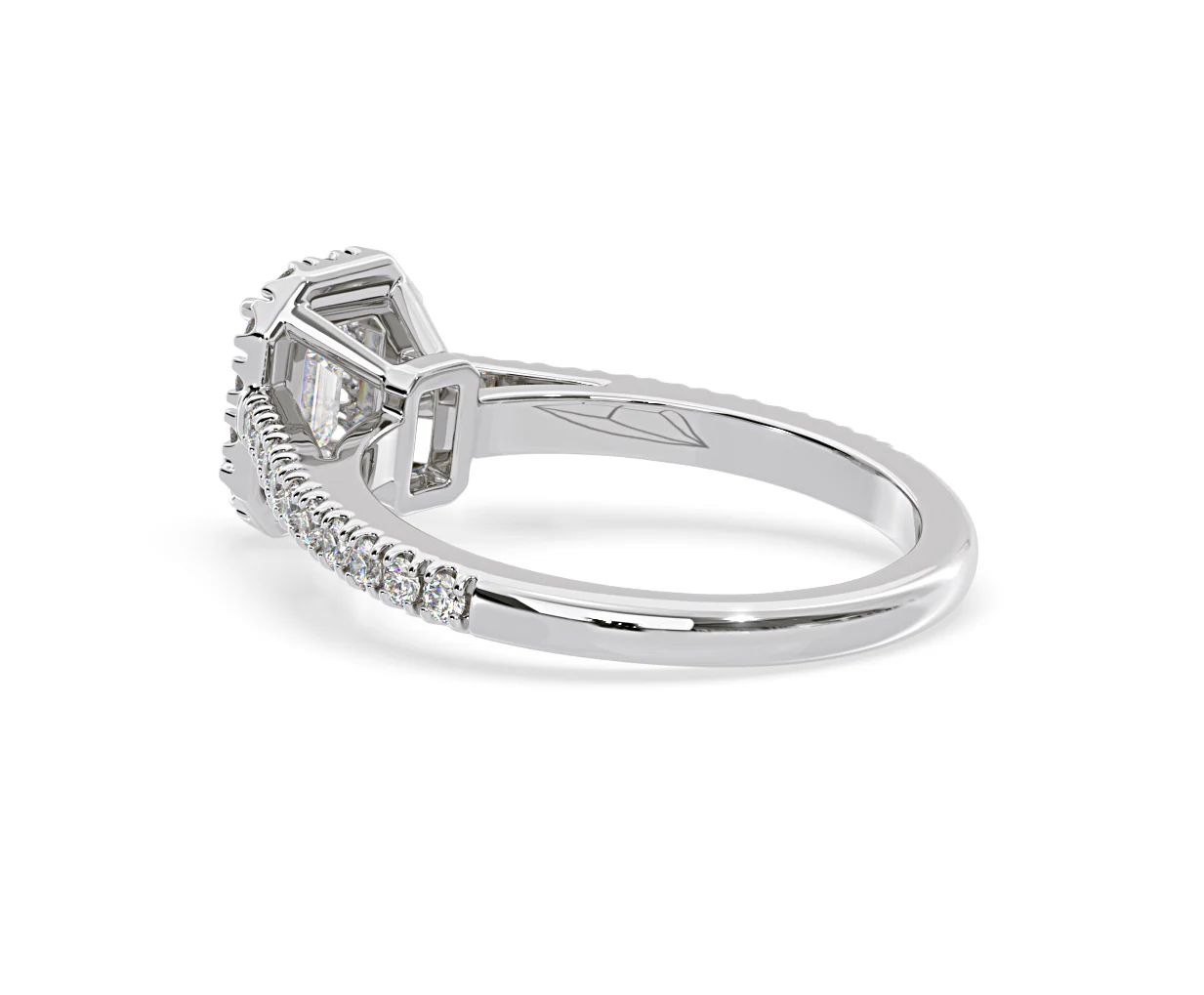 Annabelle Diamond Halo Engagement Ring 18K White Gold 1ct G/VS1 - Image 36