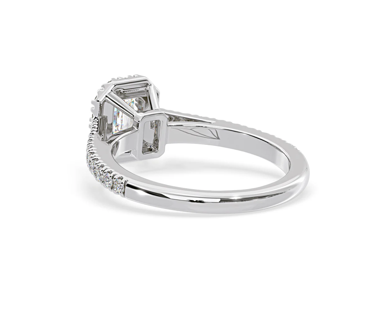 Annabelle Diamond Halo Engagement Ring 18K White Gold 1ct G/VS1 - Image 39