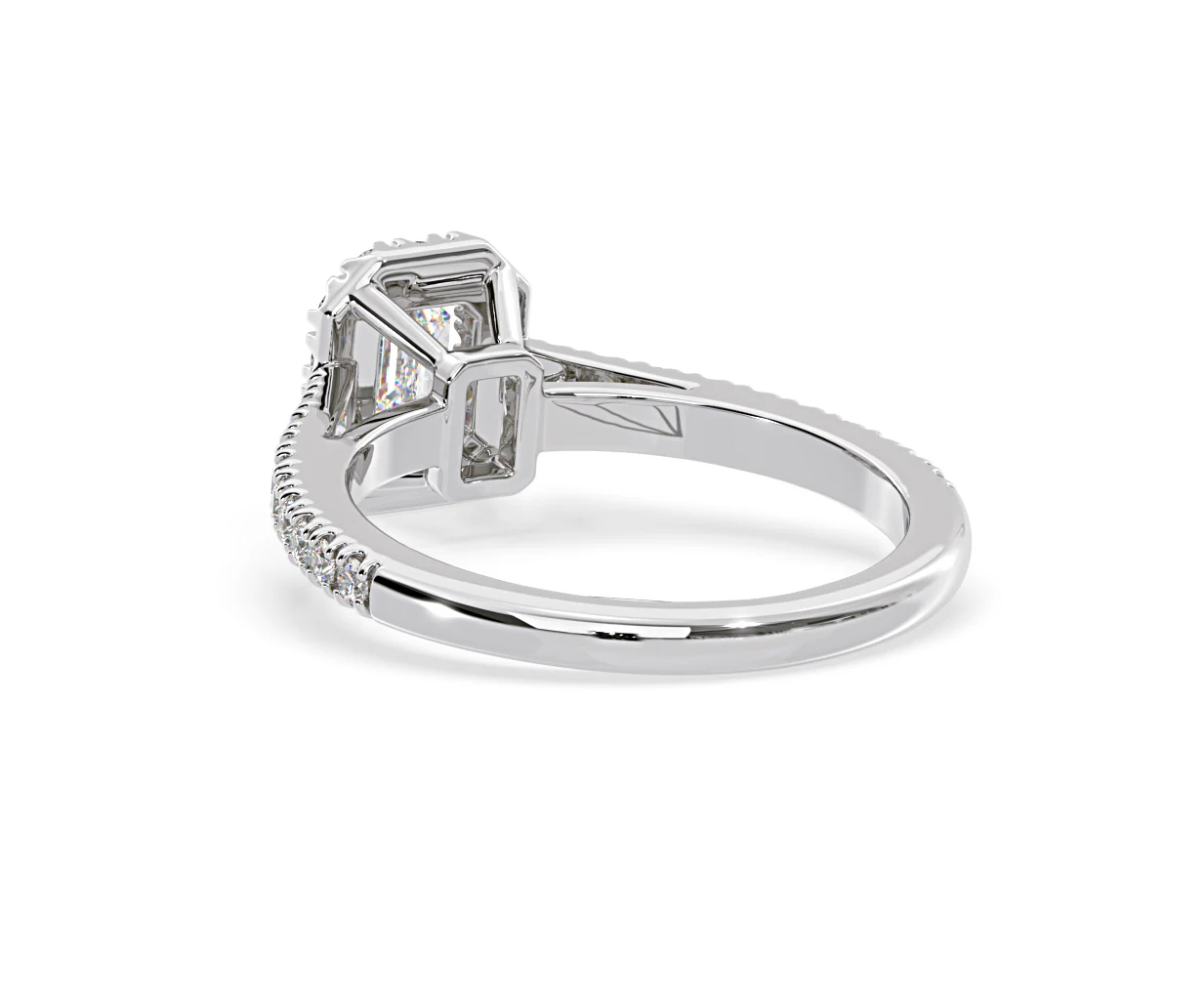 Annabelle Diamond Halo Engagement Ring 18K White Gold 1ct G/VS1 - Image 40