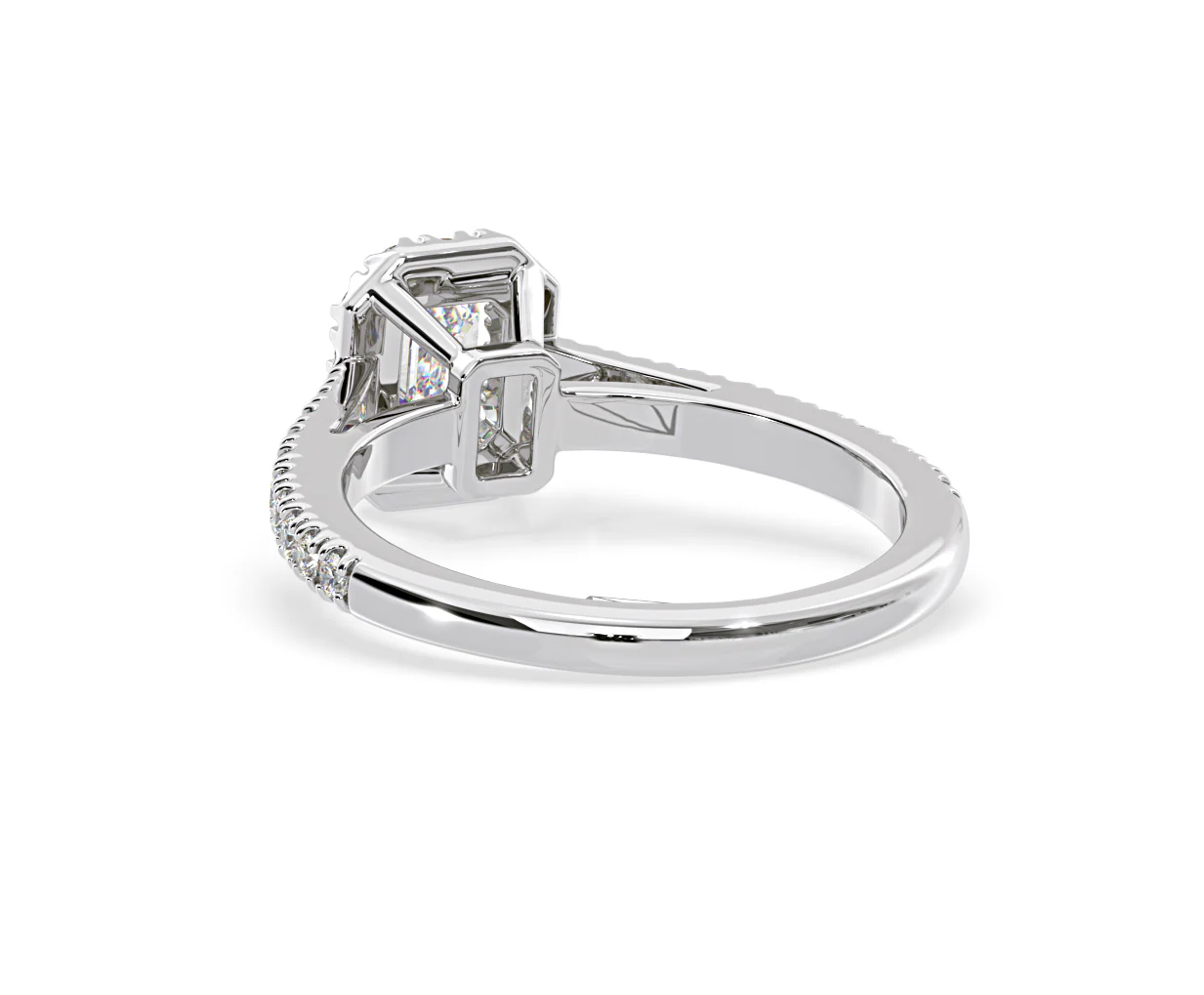Annabelle Diamond Halo Engagement Ring 18K White Gold 1ct G/VS1 - Image 41